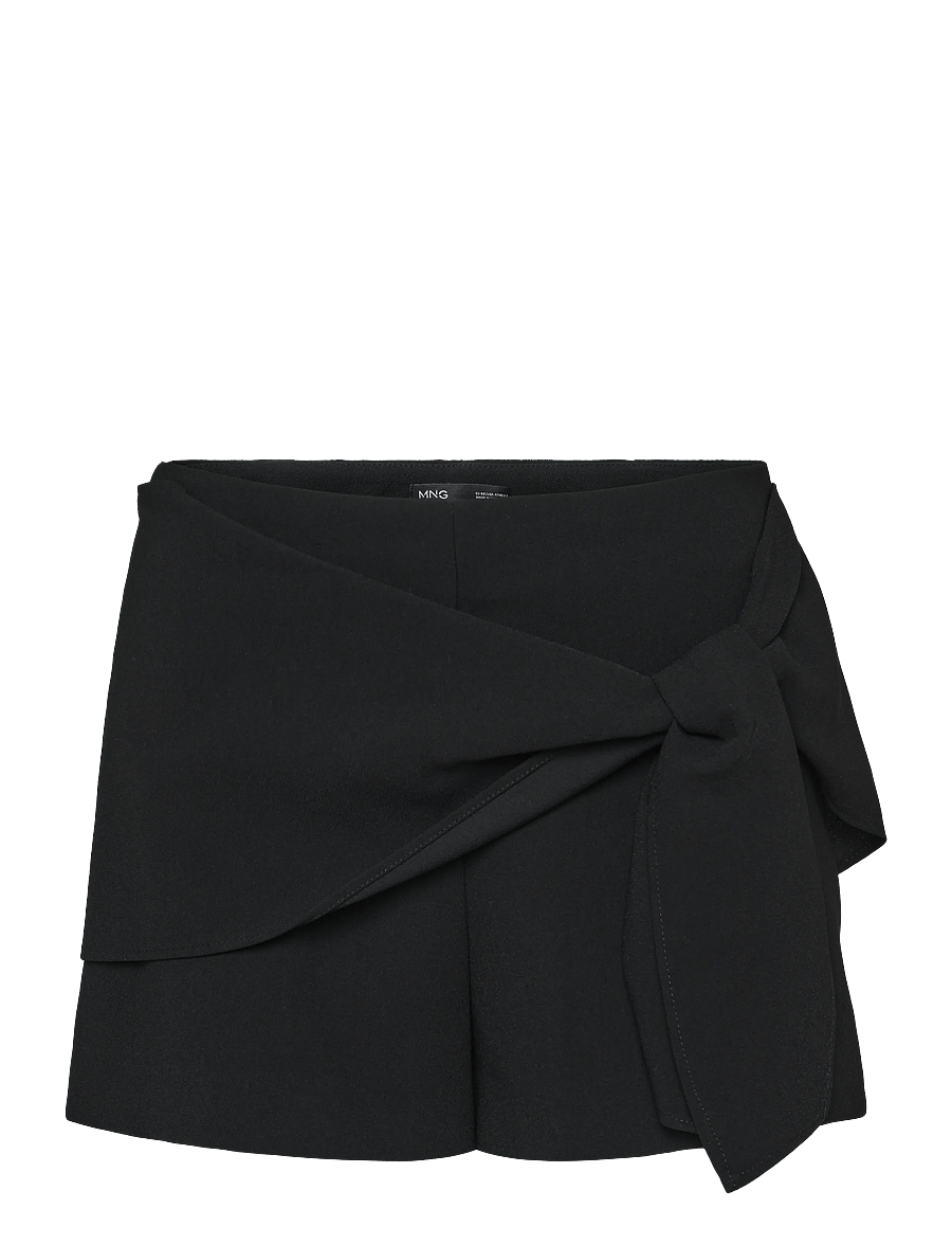 Mango - Straight shorts with tie detail - casual shorts - black - 1