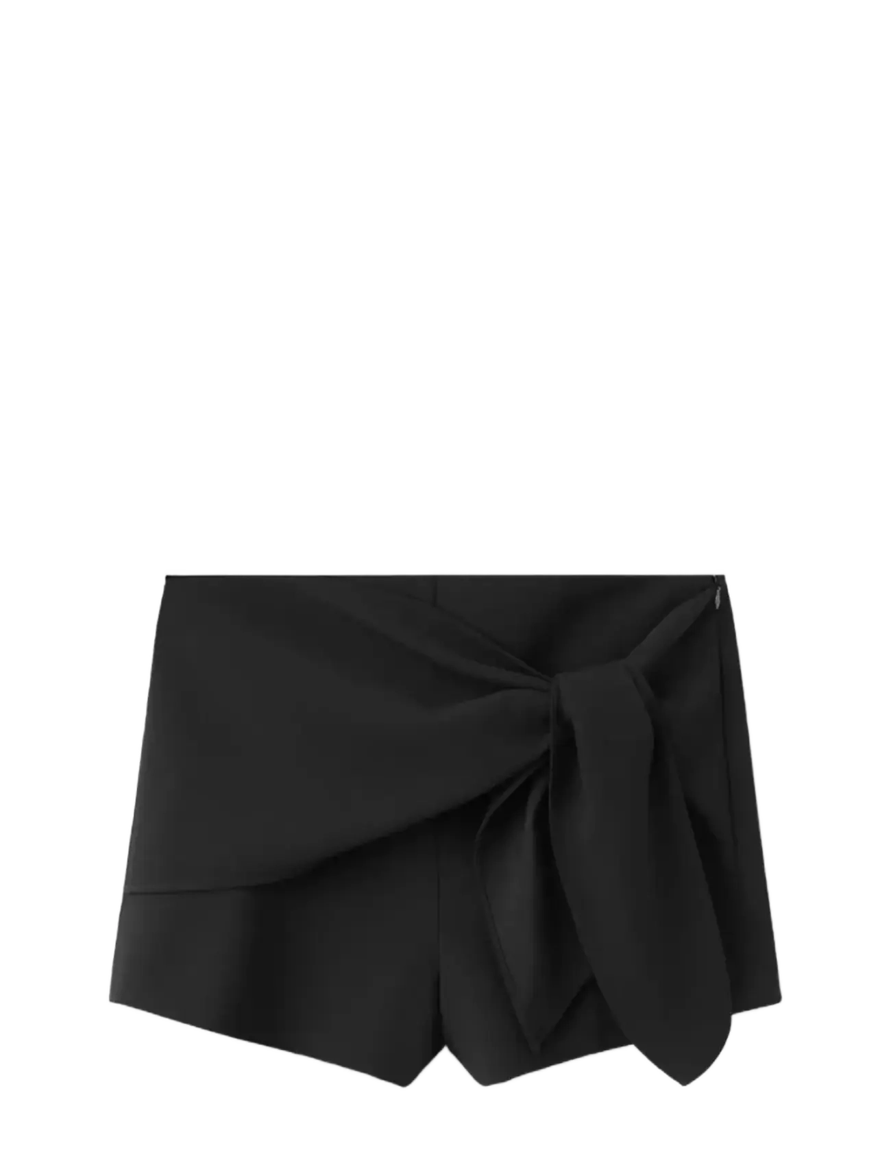 Mango Straight shorts with tie detail - Kläder - BLACK / black