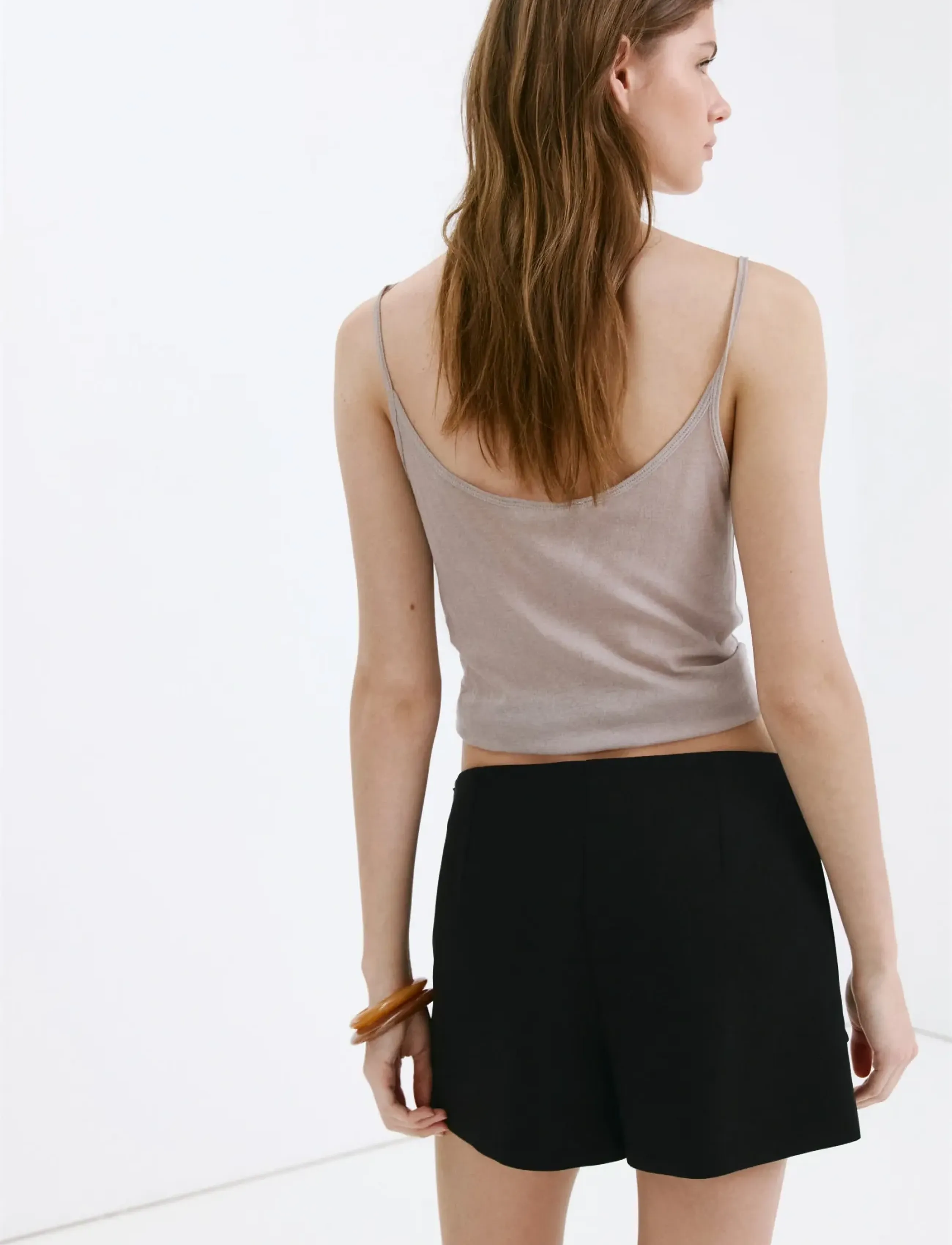 Mango - Straight shorts with tie detail - black - 2
