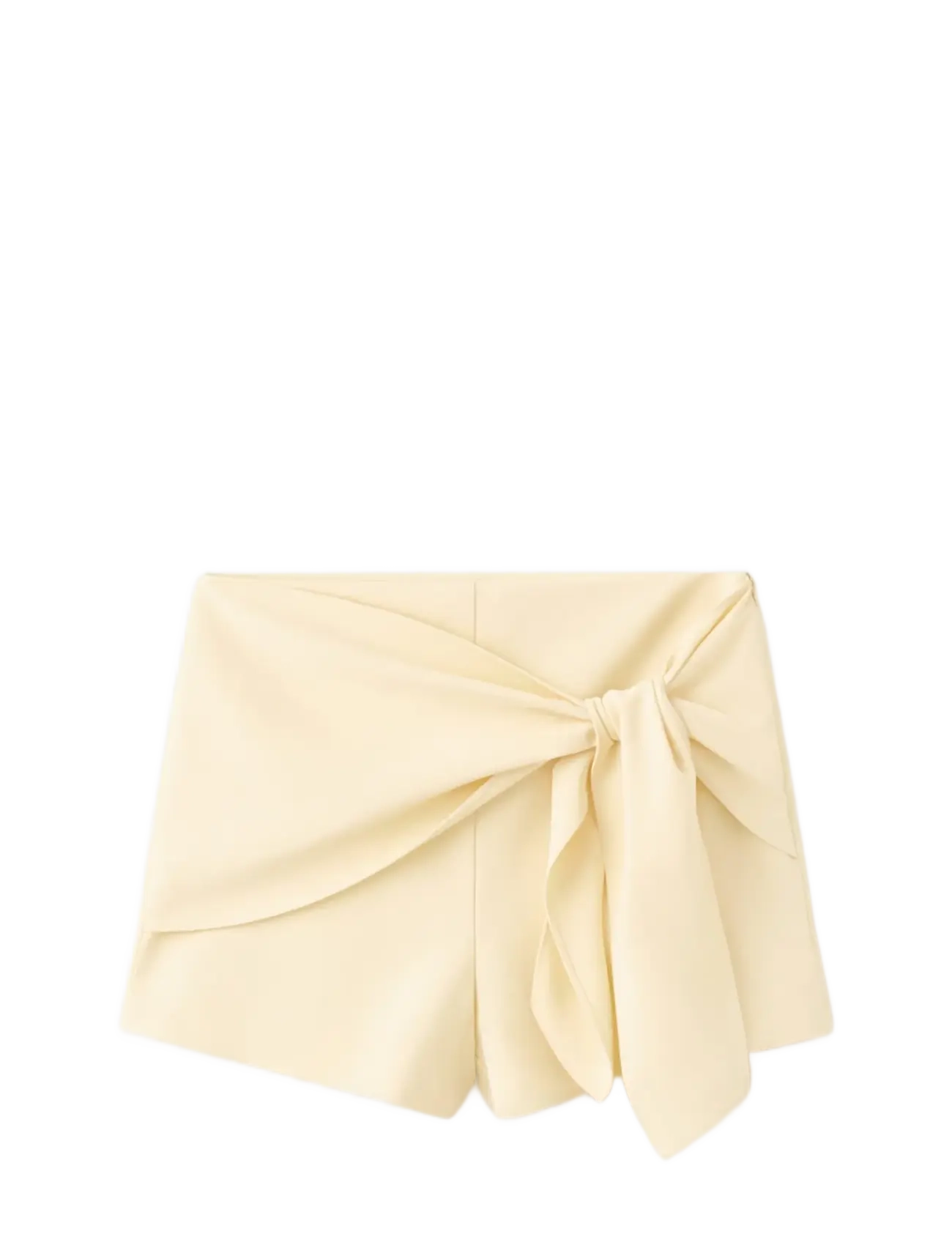Mango Straight shorts with tie detail - Shorts - YELLOW / yellow