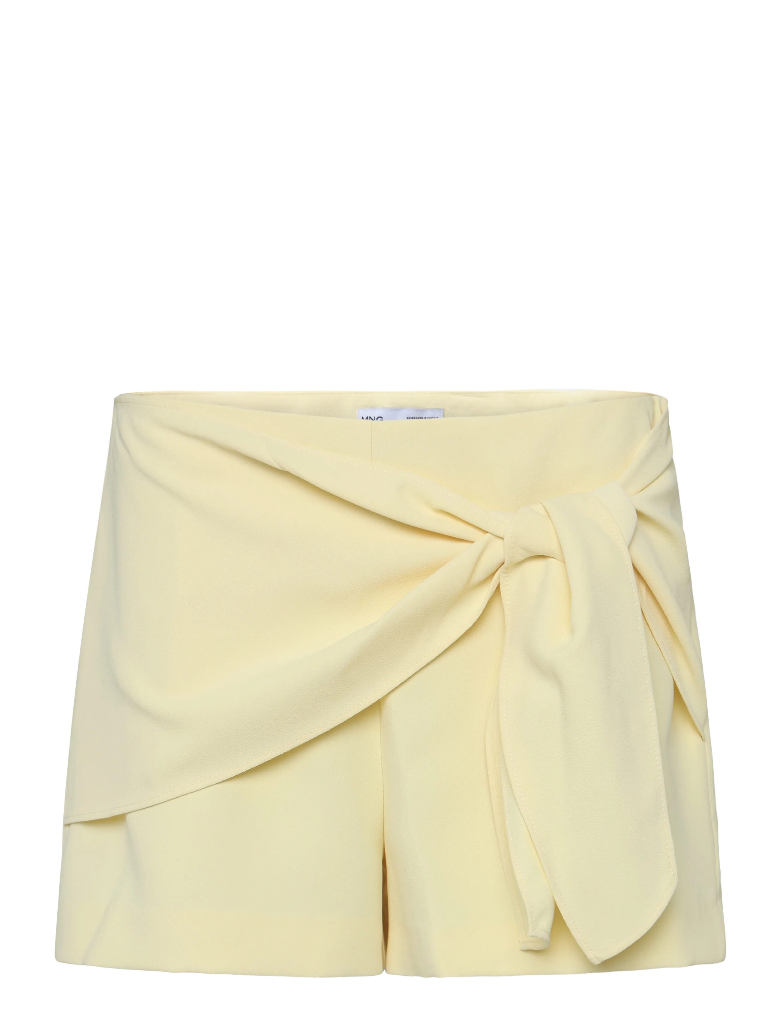 Mango Straight shorts with tie detail - Tøj - YELLOW / yellow