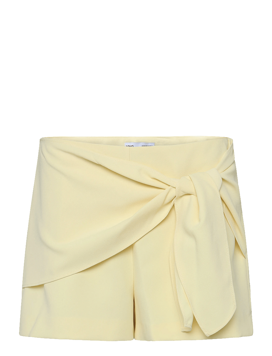 Mango - Straight shorts with tie detail - casual shorts - yellow - 1