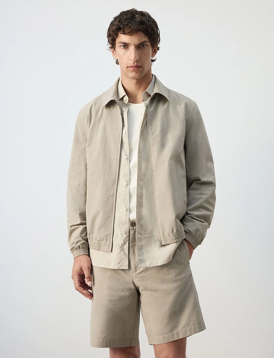 Mango - Slim fit jacket 100% cotton - forårsjakker - light beige - 0