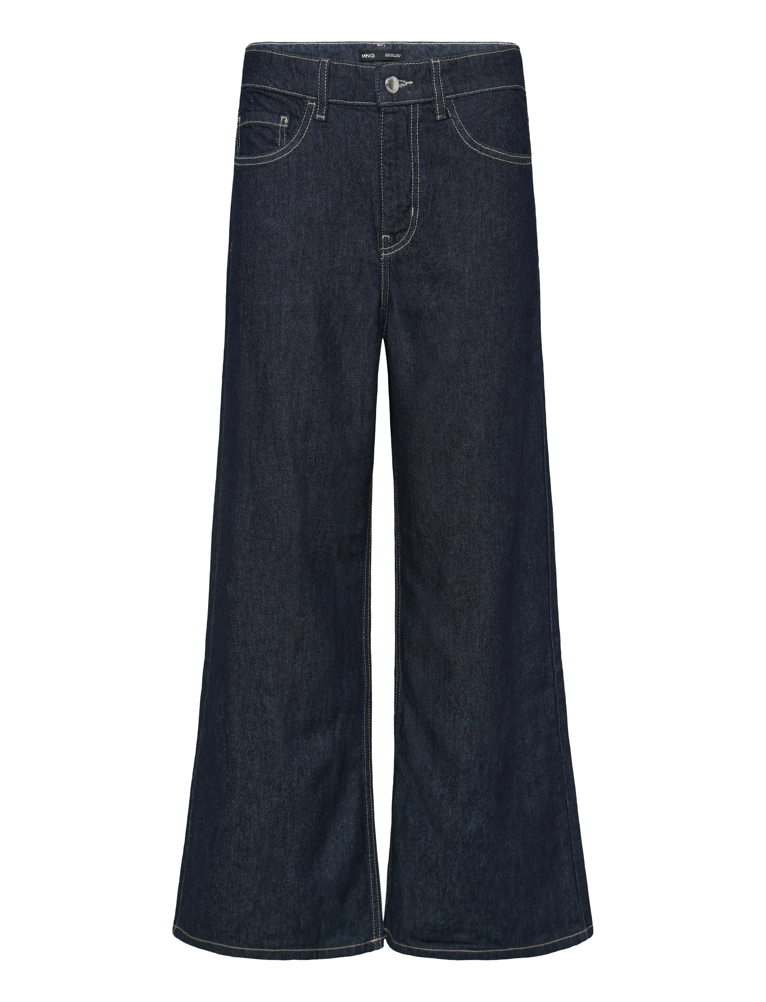 Mango Low-rise wideleg jeans - Tøj - OPEN BLUE / navy