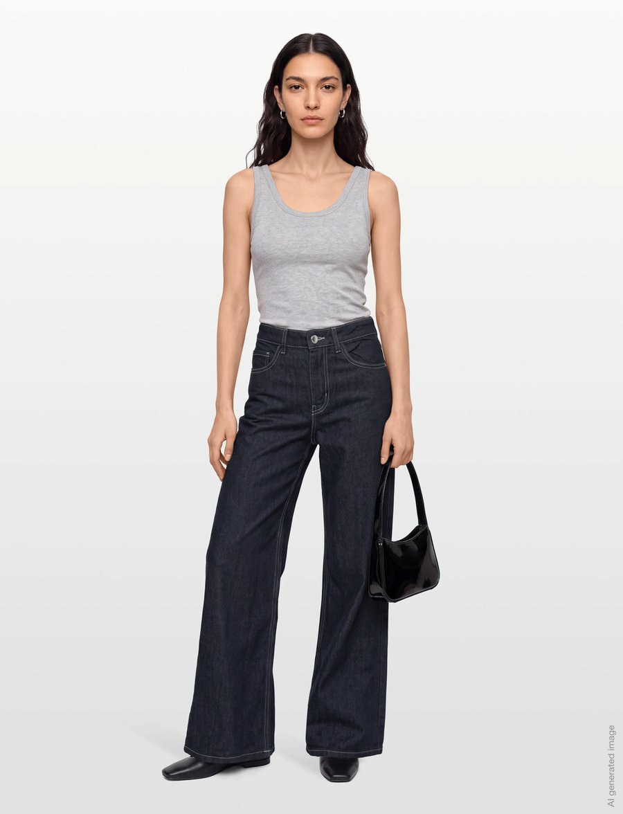 Mango - Low-rise wideleg jeans - vida jeans - open blue - 0