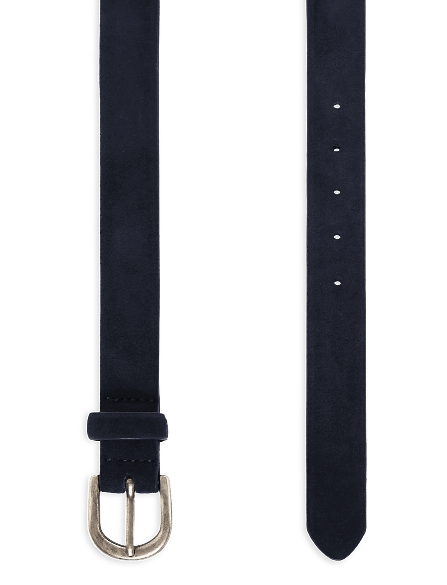 Mango - Leather belt - skärp - navy - 1