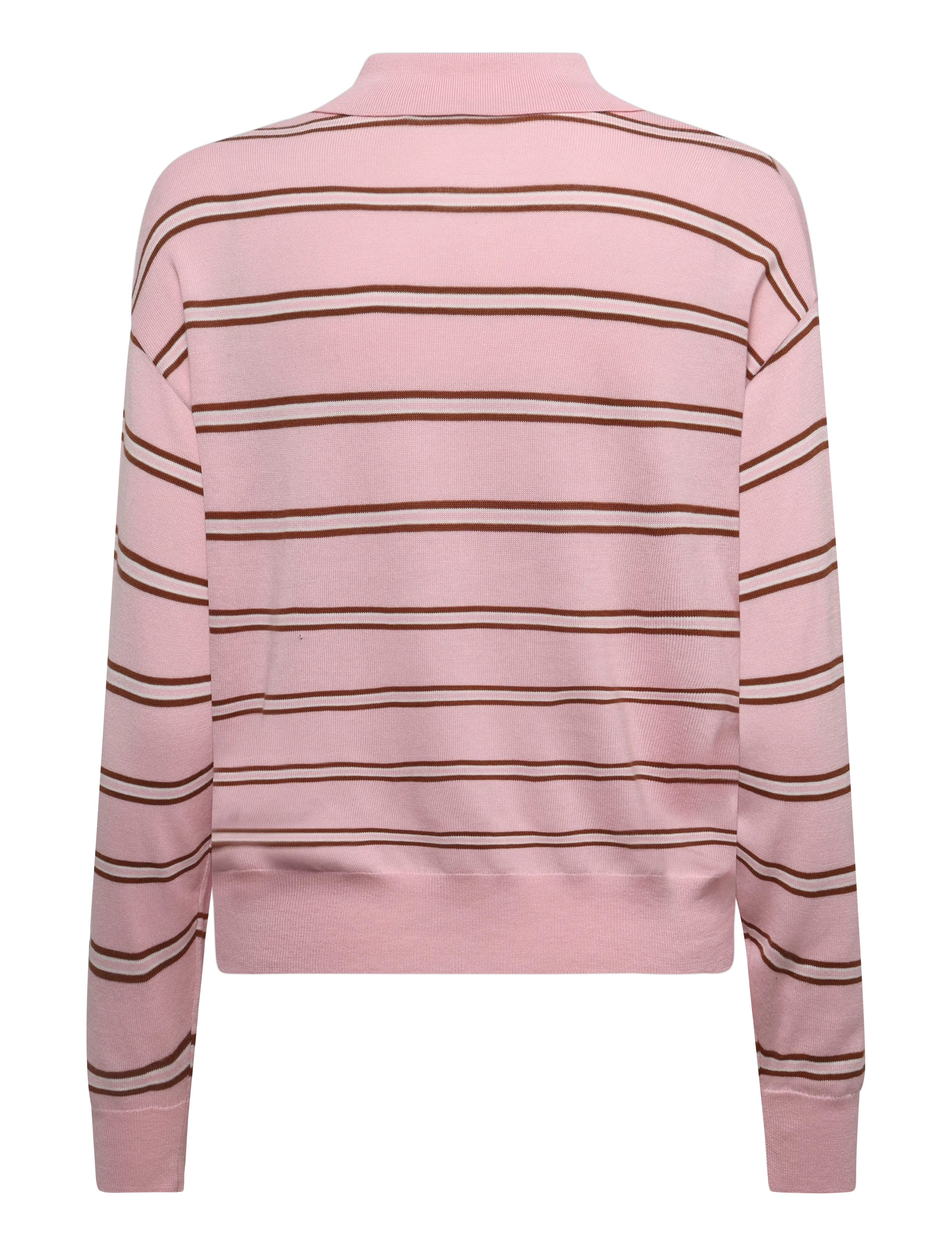 Mango - Striped polo-neck sweater - striktrøjer - lt-pastel pink - 2