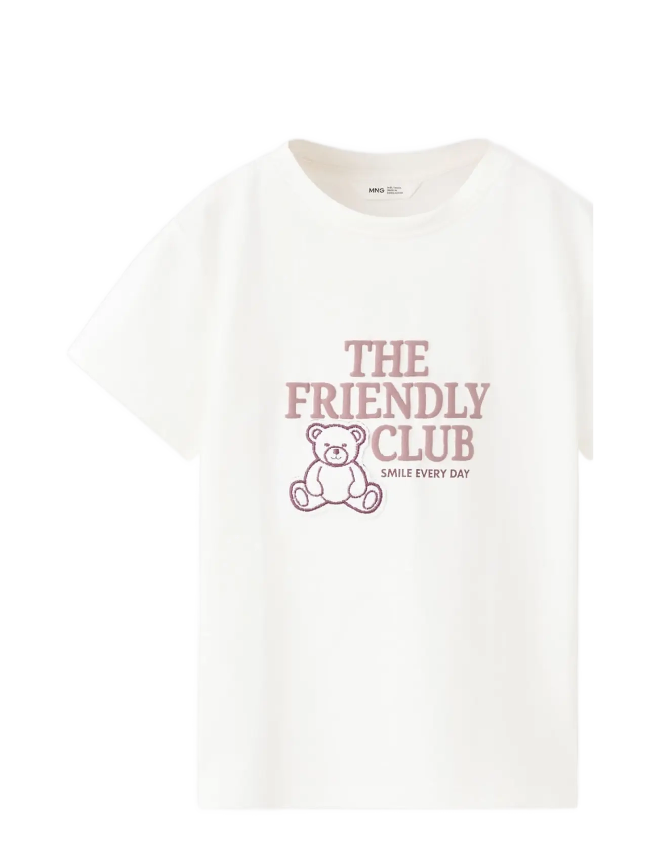 Mango Cotton T-shirt with print detail - Toppar & T-shirts - NATURAL WHITE / cream
