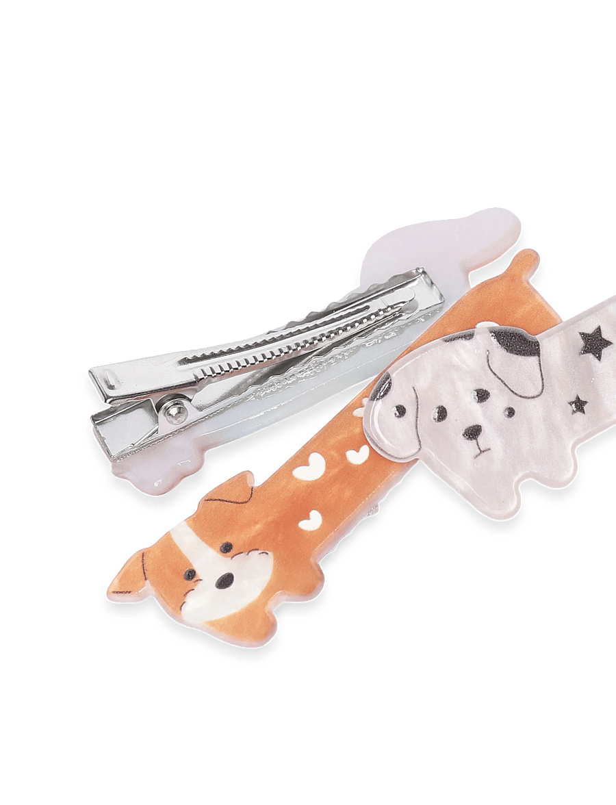 Mango - Pack of 3 dog hair slides - hårklämmor - medium brown - 2