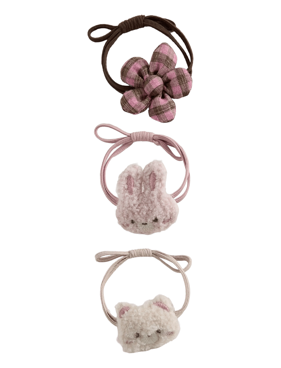 Mango - Pack of 3 combined hair ties - hårbånd og hårsnore - lt pastel brown - 0