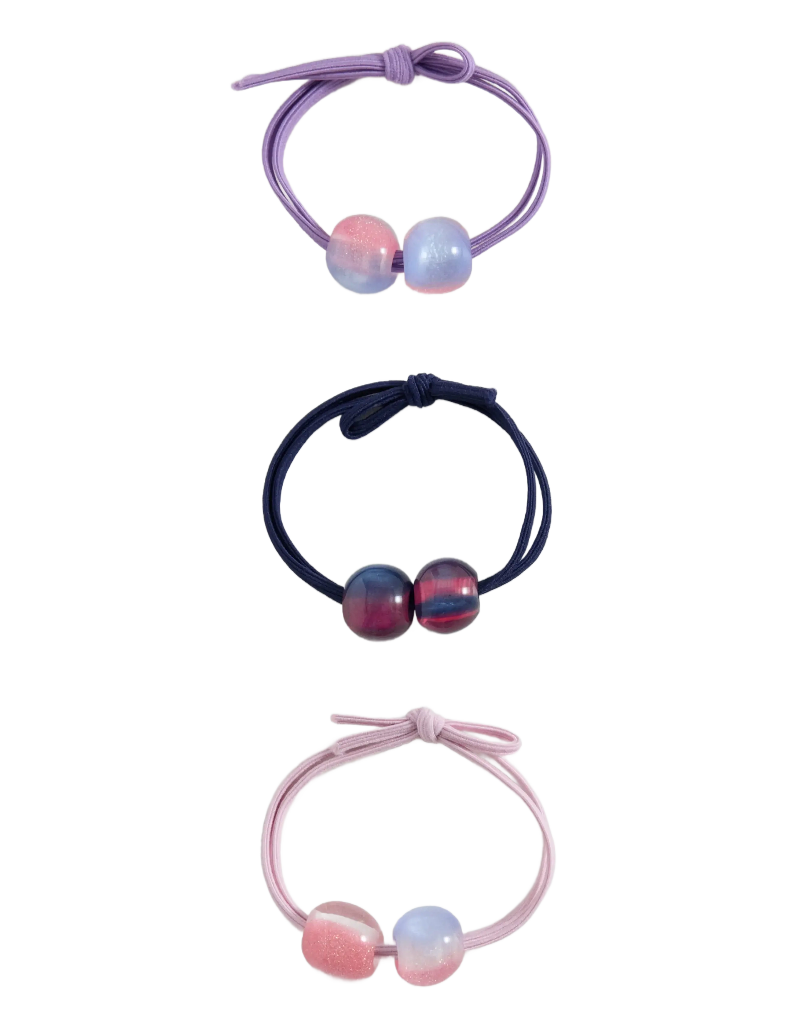 Mango Pack Of 3 Combined Hair Ties, One Size, Purple, Hårtilbehør > Scrunchies & Hair Ties, Børn