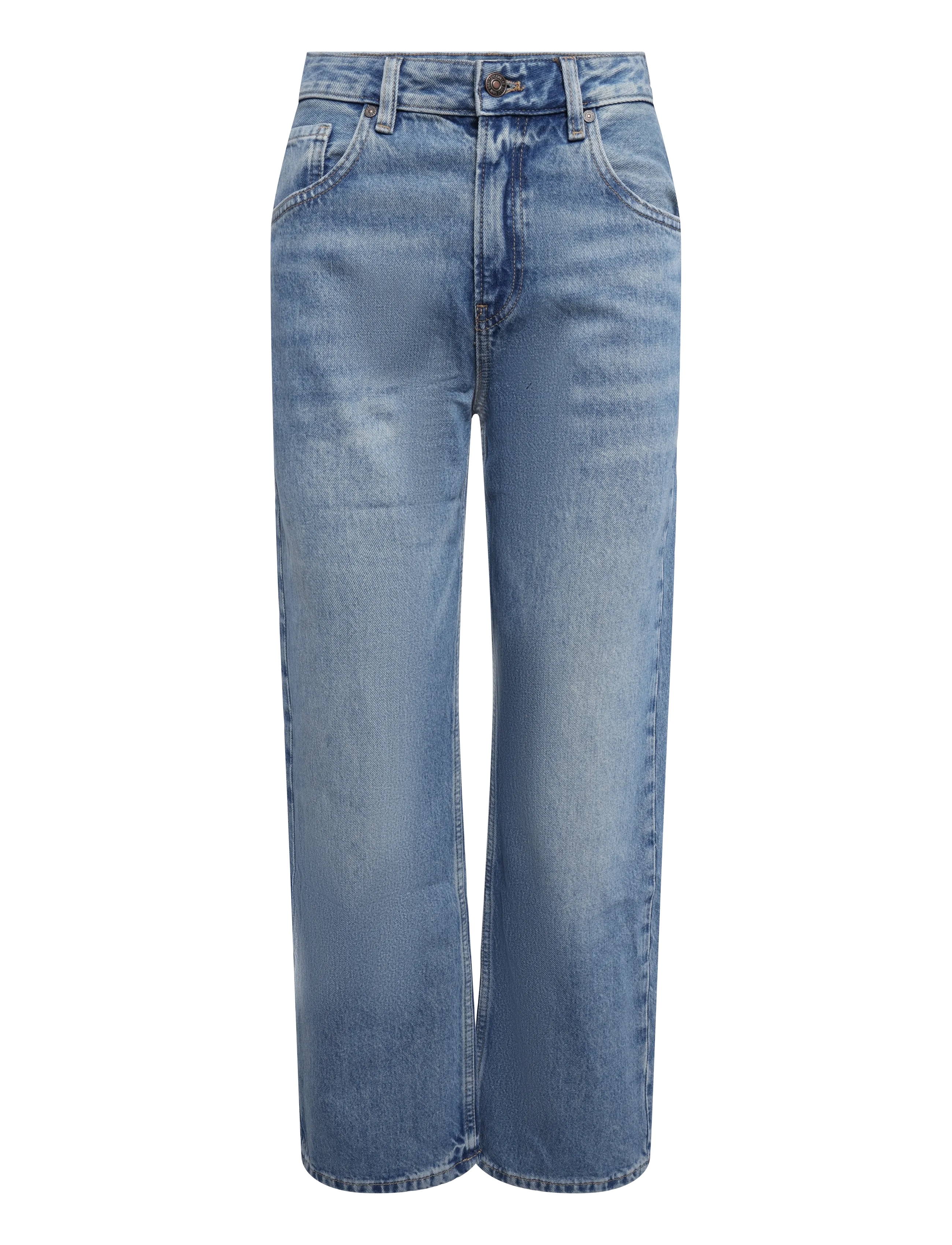 Mango Miami medium-rise straight-fit jeans - Streetstyle - OPEN BLUE / blue