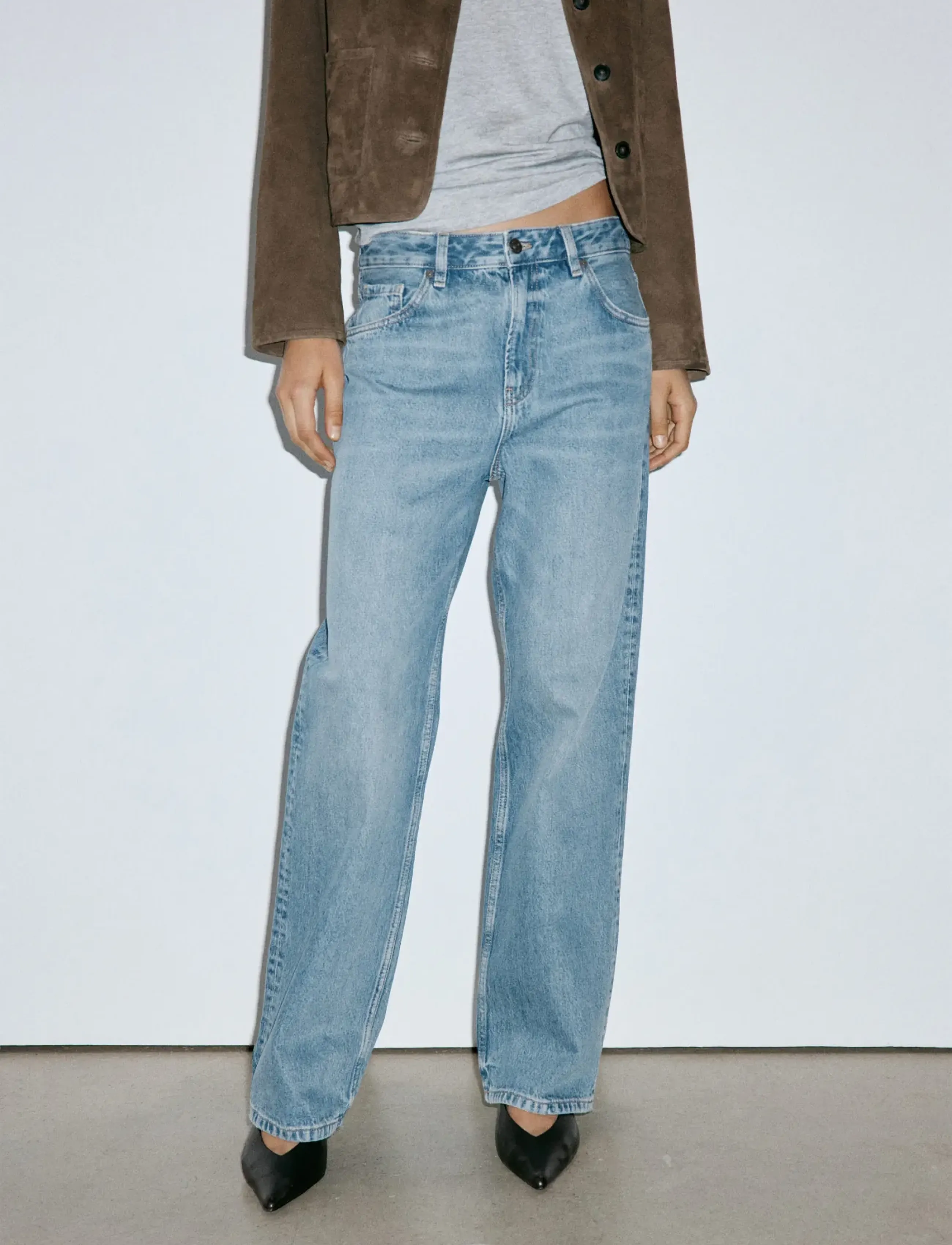 Mango Miami medium-rise straight-fit jeans - Kläder - OPEN BLUE / blue