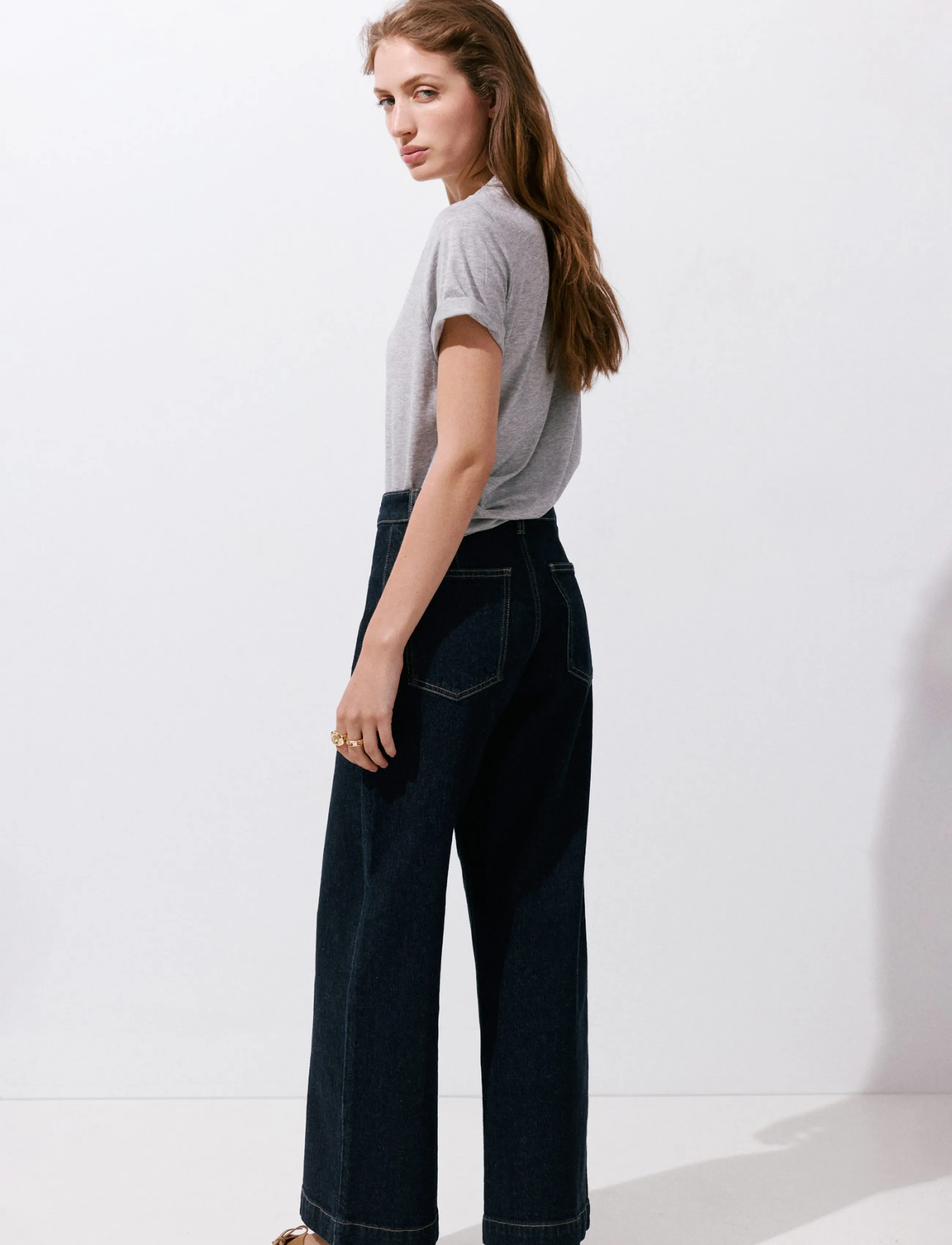 Mango - Catherin culotte high-rise jeans - culottes - open blue - 2