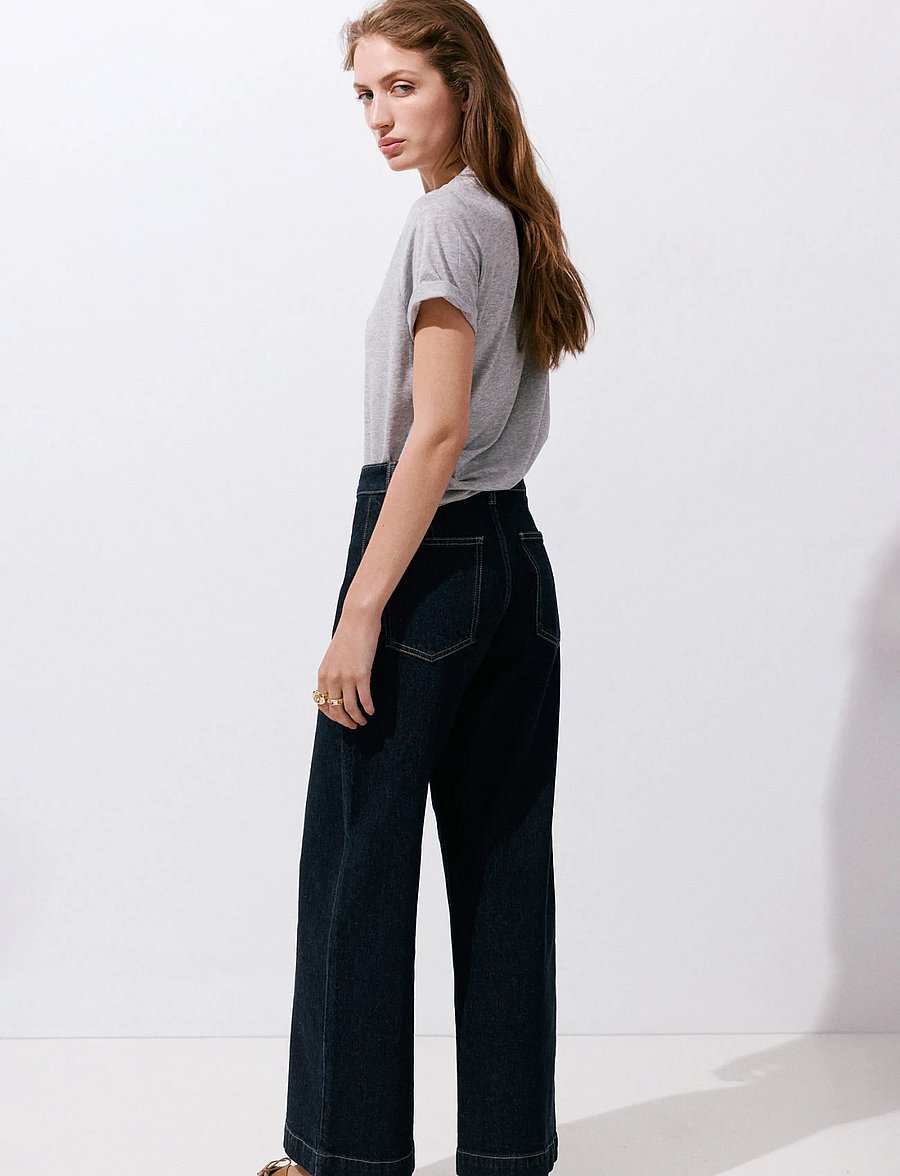 Mango - Catherin culotte high-rise jeans - culottes - open blue - 2
