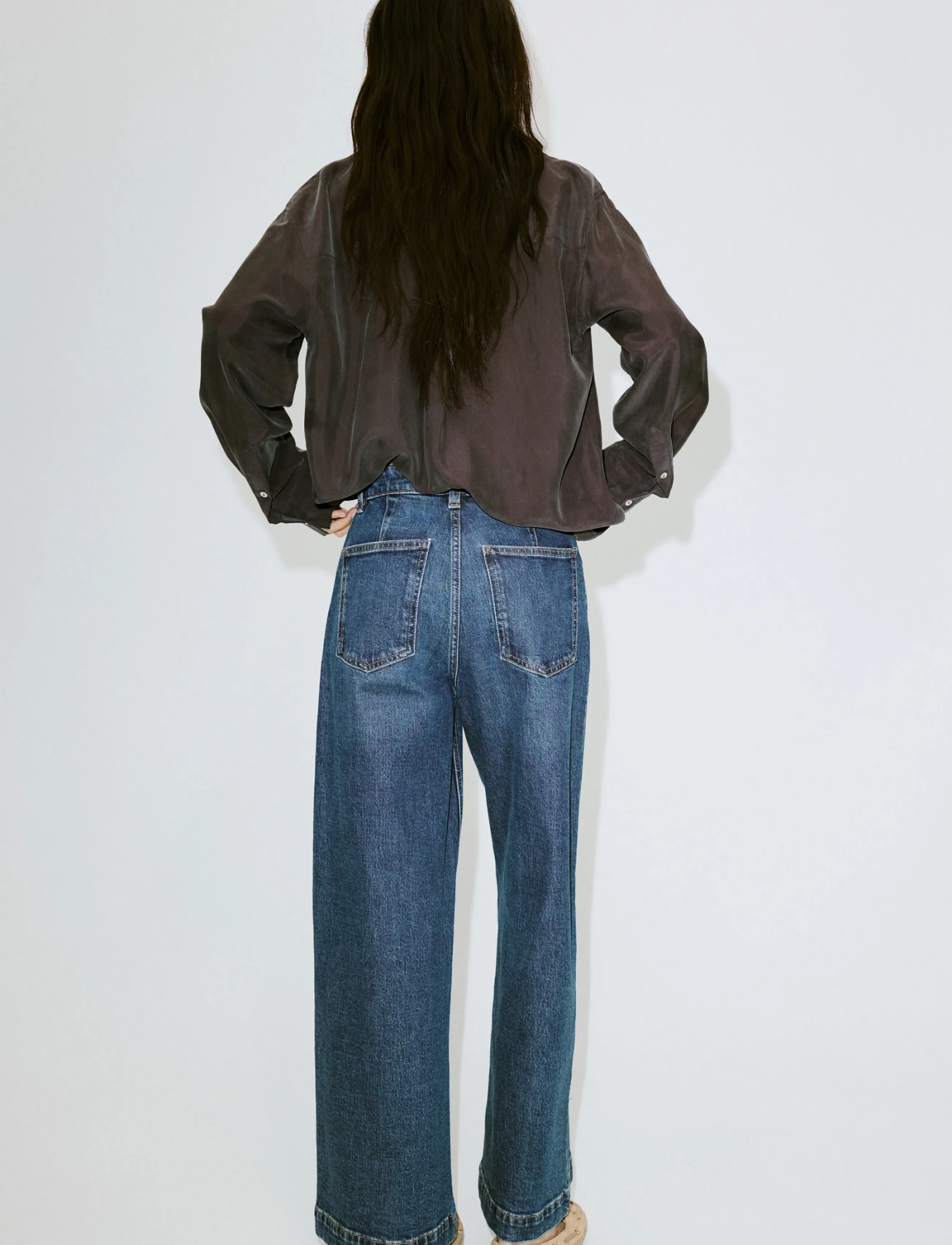 Mango - Catherin culotte high-rise jeans - culottes - open blue - 2