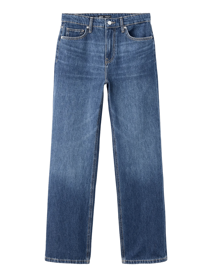 Mango - Matilda high-rise straight jeans - open blue - 1