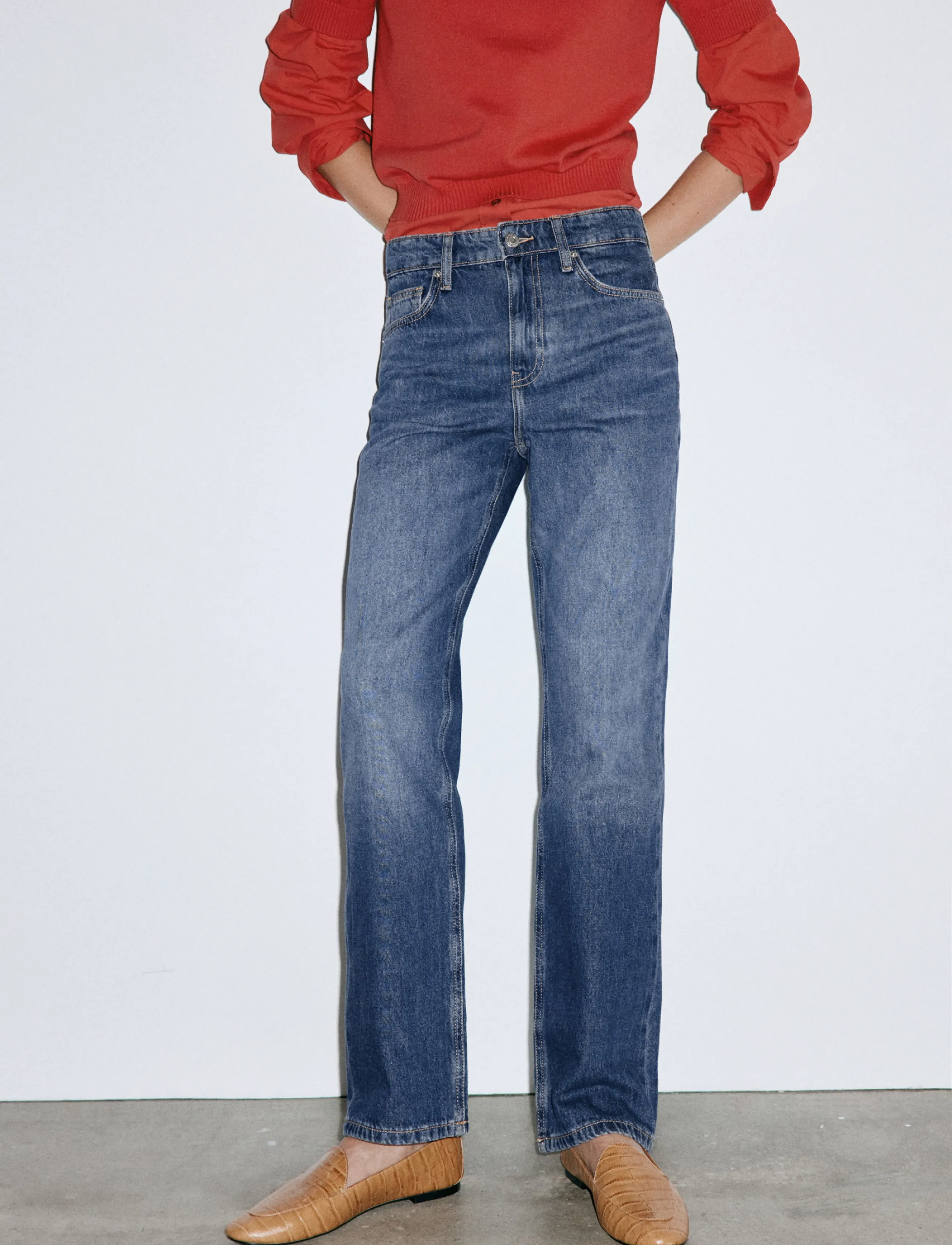 Mango Matilda high-rise straight jeans - Jeans - OPEN BLUE / blue