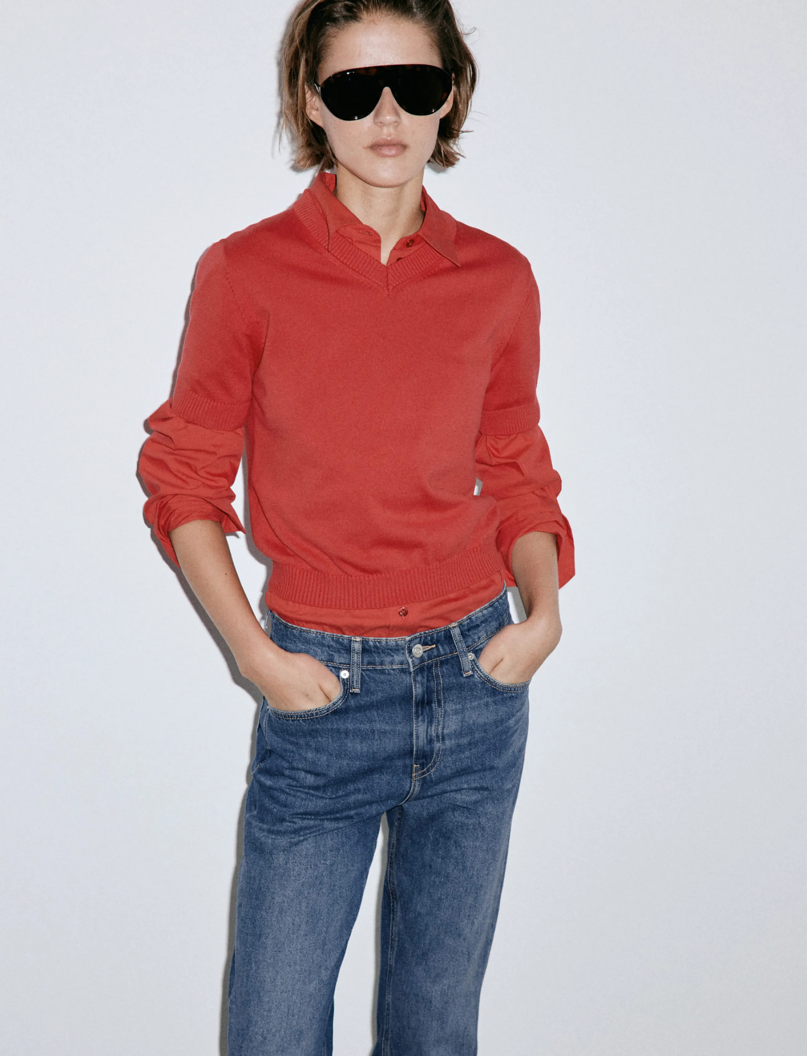 Mango - Matilda high-rise straight jeans - open blue - 2