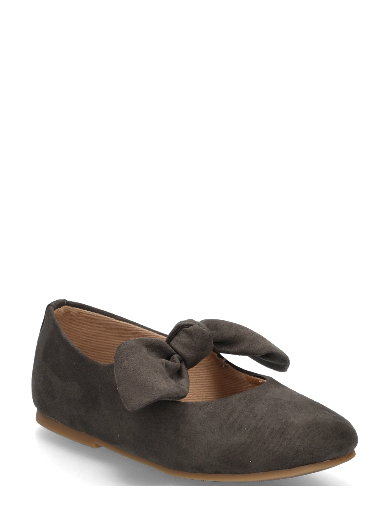 Mango Suede Effect Bow Ballet Flats, 23, Grey, Sko > Ballerinaer, Børn