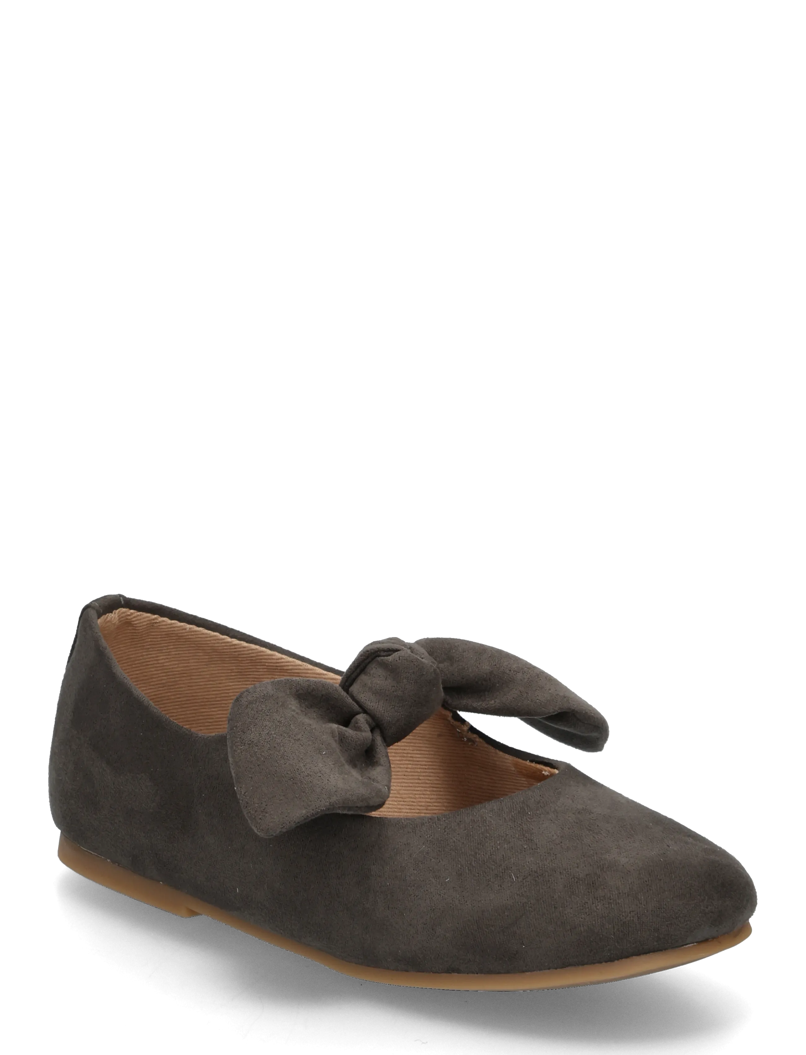 Mango Suede Effect Bow Ballet Flats, Kinder, Schleifen Ballerinas, Grau, Gr.24