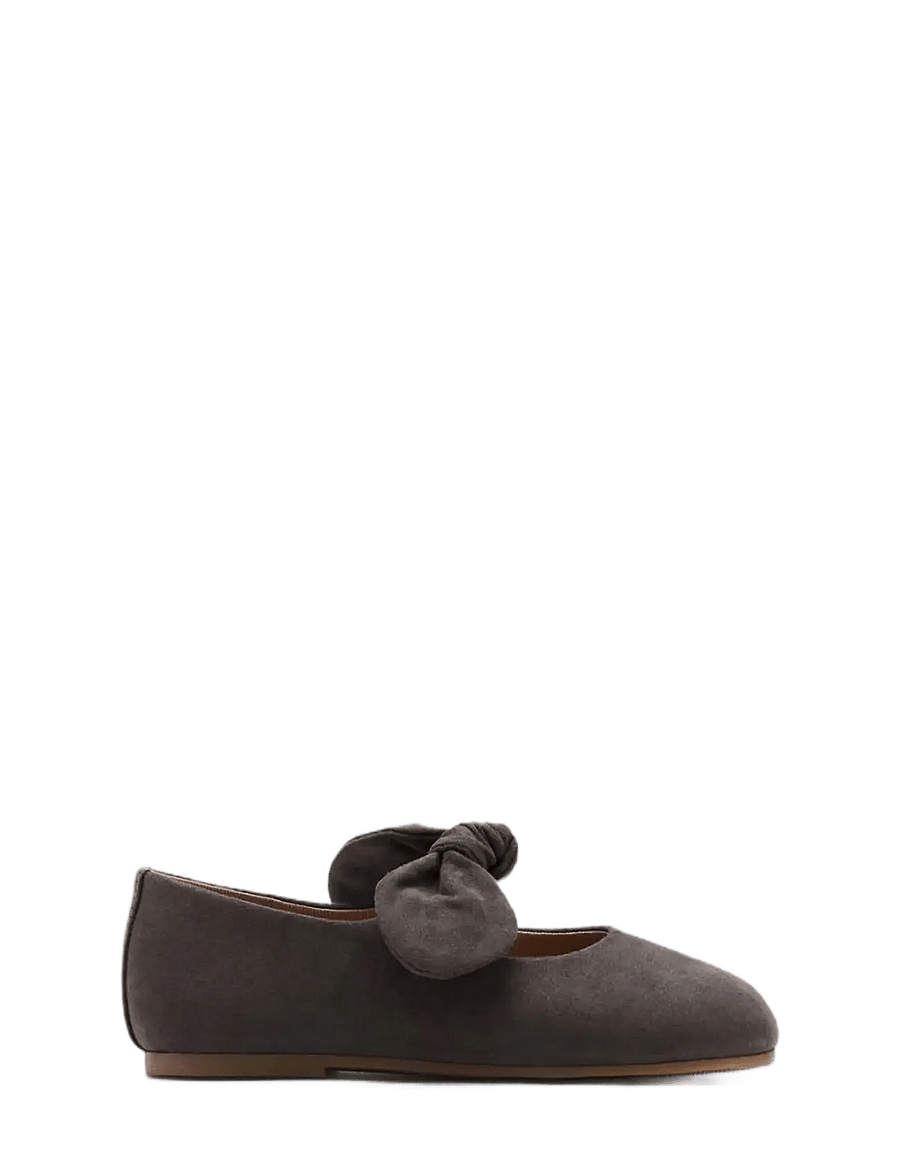 Mango - Suede effect bow ballet flats - ballerinaer & slip ons - charcoal - 0