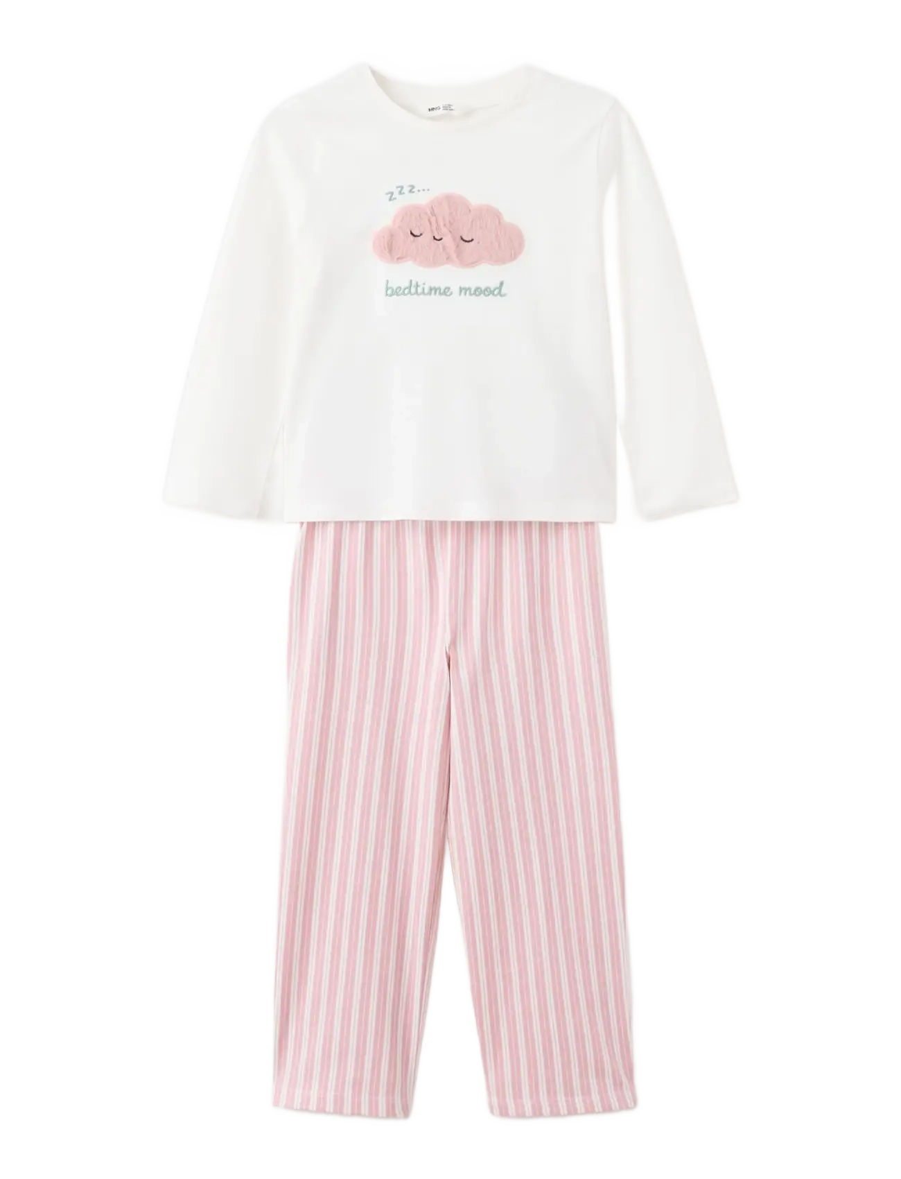 Mango Full Cloud Cotton Pyjama Set, 2-3, White, Pyjamas > Pyjamas-Sæt, Børn