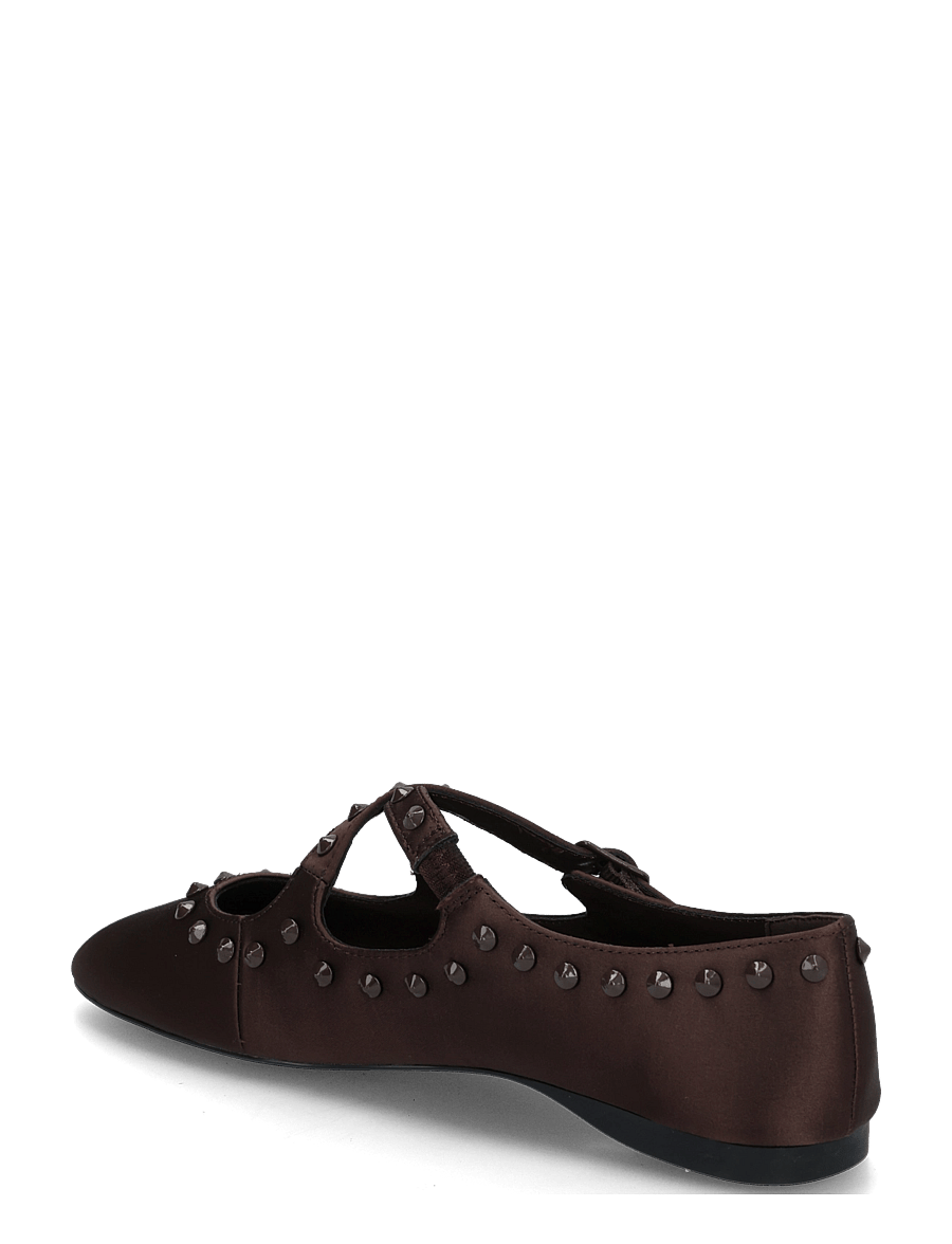 Mango - Satin studded ballerinas - speciella tillfällen - dark brown - 1