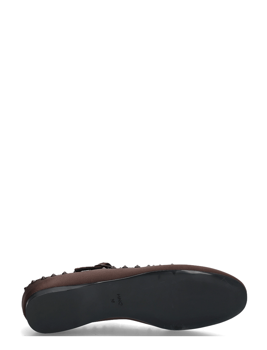 Mango - Satin studded ballerinas - speciella tillfällen - dark brown - 4