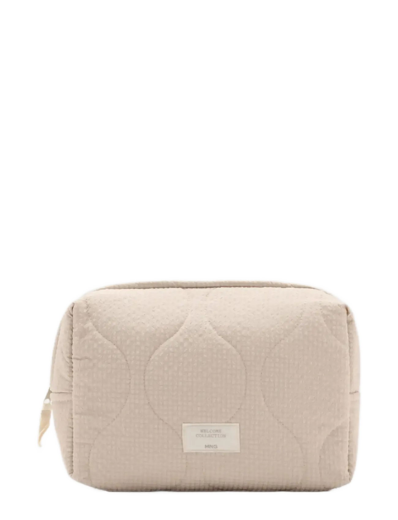 Mango Decorative Stitching Vanity Case - Beige - ONE SIZE