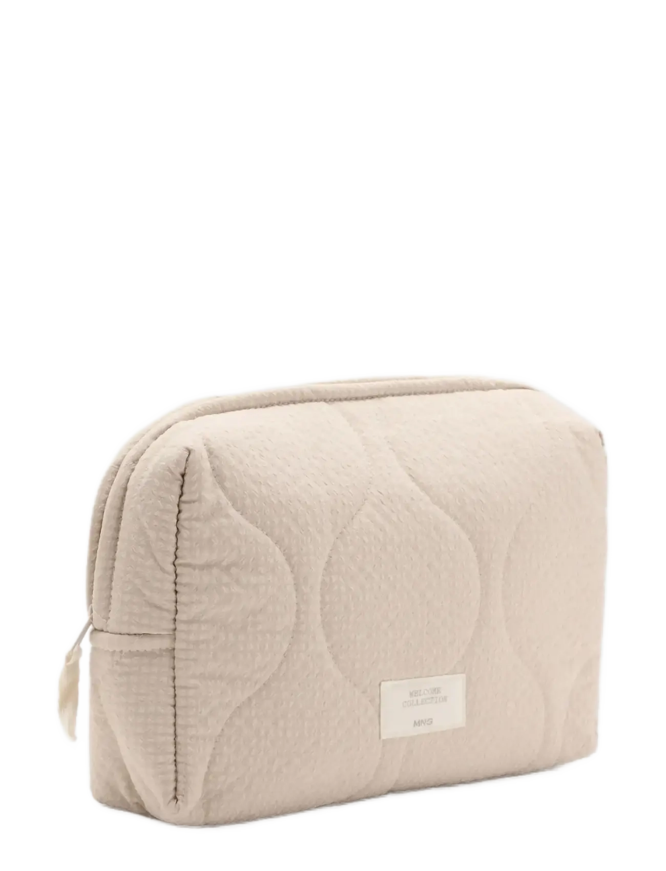 Mango - Decorative stitching vanity case - light beige - 1