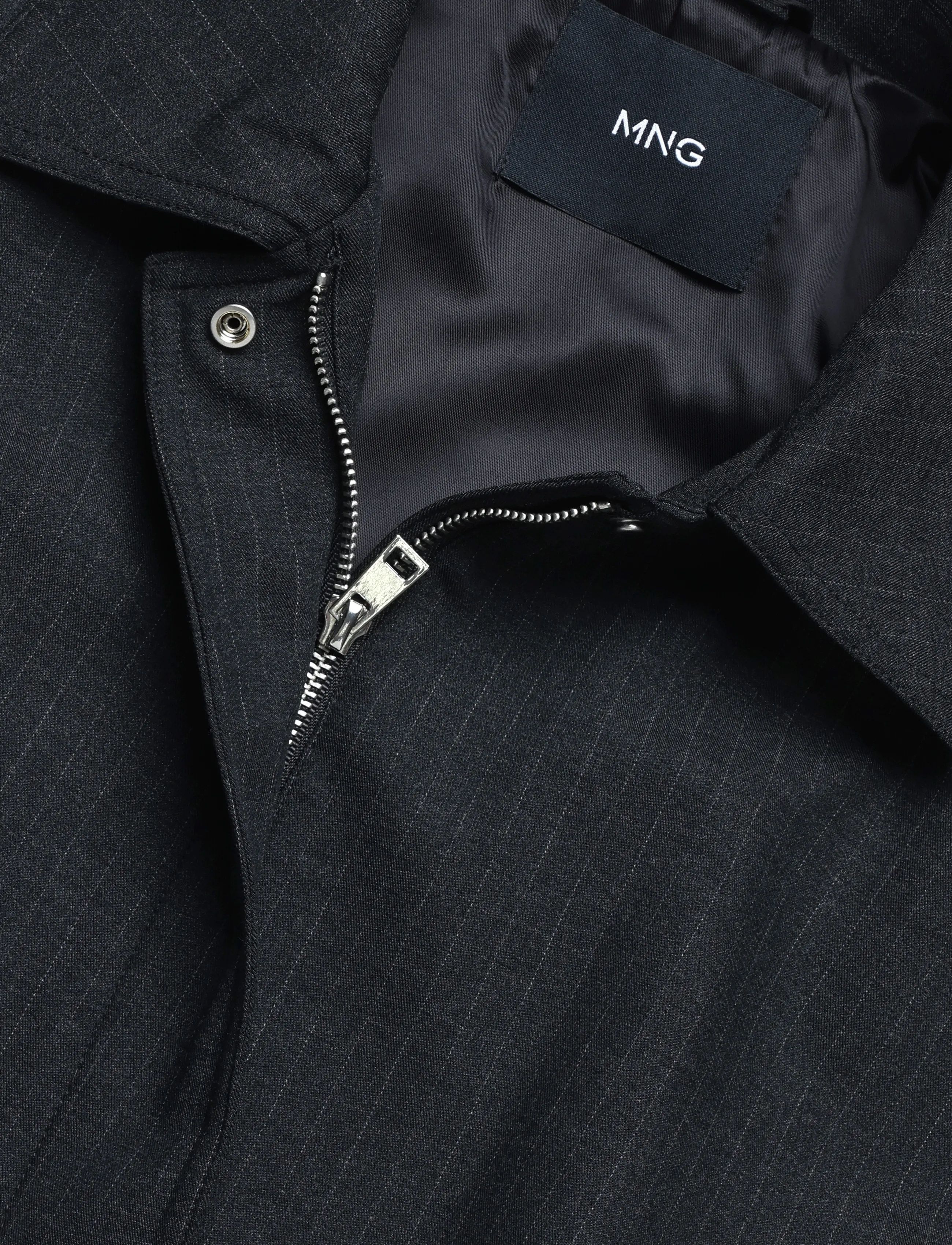 Mango - Pinstripe bomber jacket - vårjackor - grey - 4