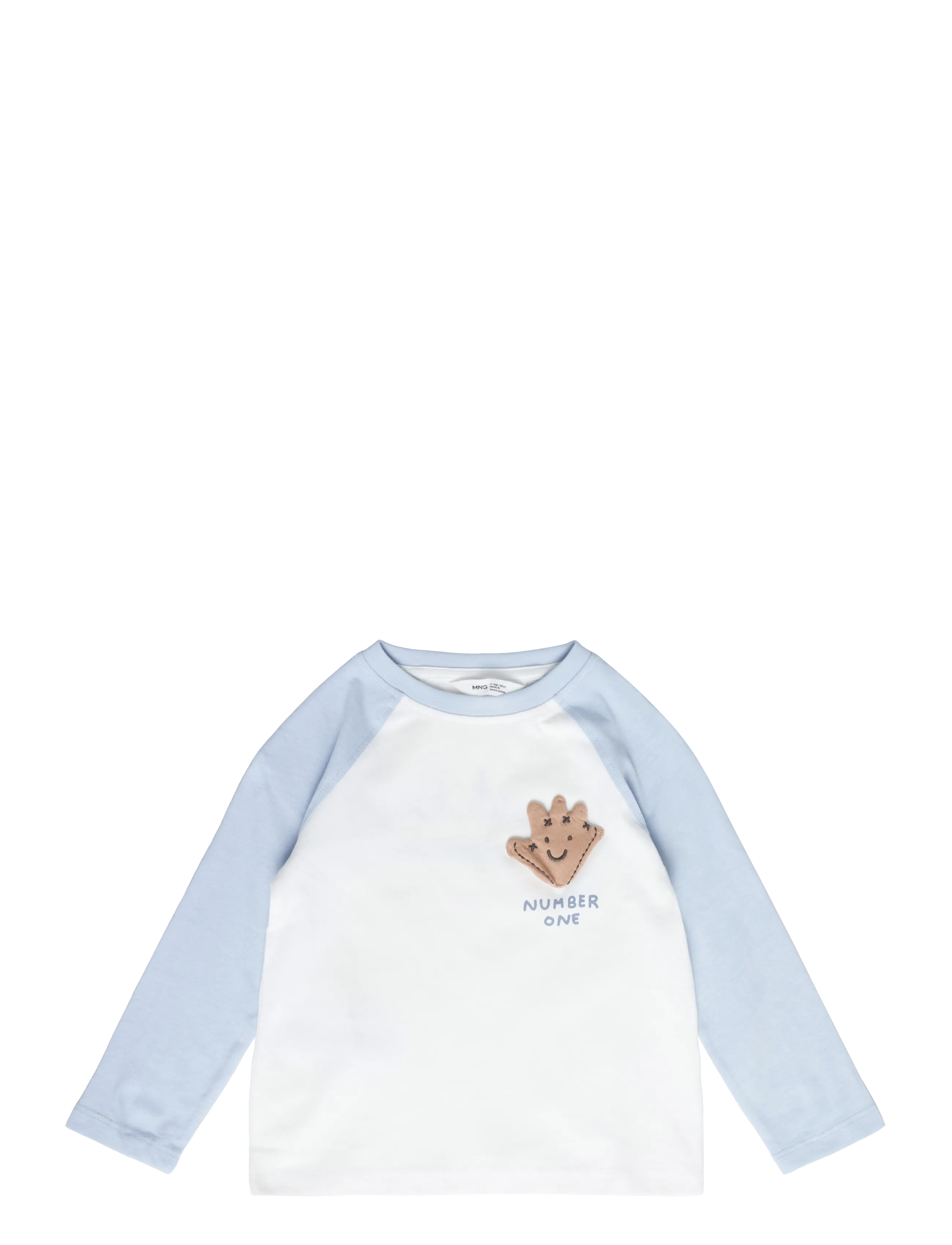 Mango Contrast raglan T-shirt - Toppar & T-shirts - LT-PASTEL BLUE / blue