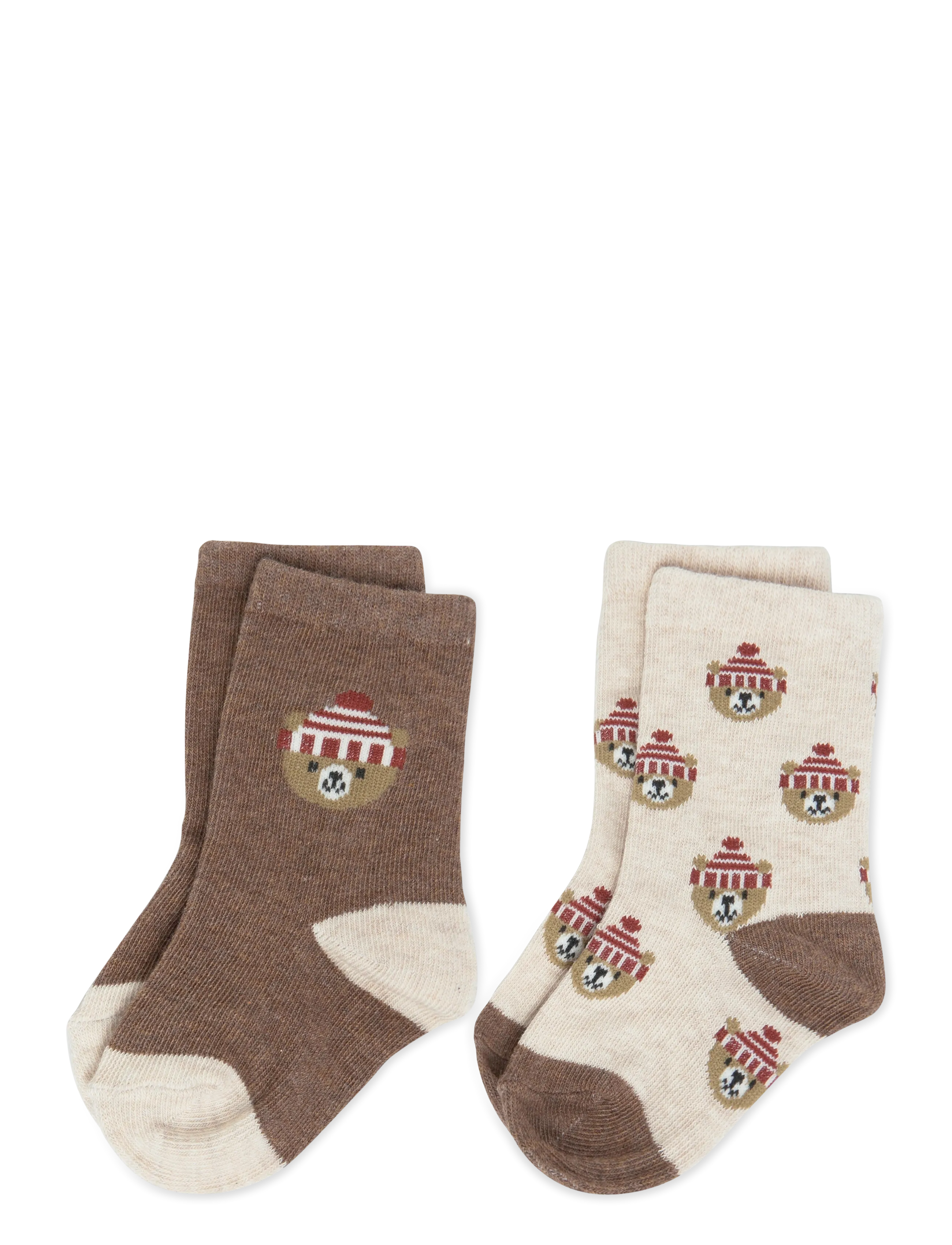 Mango 2-pack teddy bear print socks - Bebisstrumpor - BROWN / brown