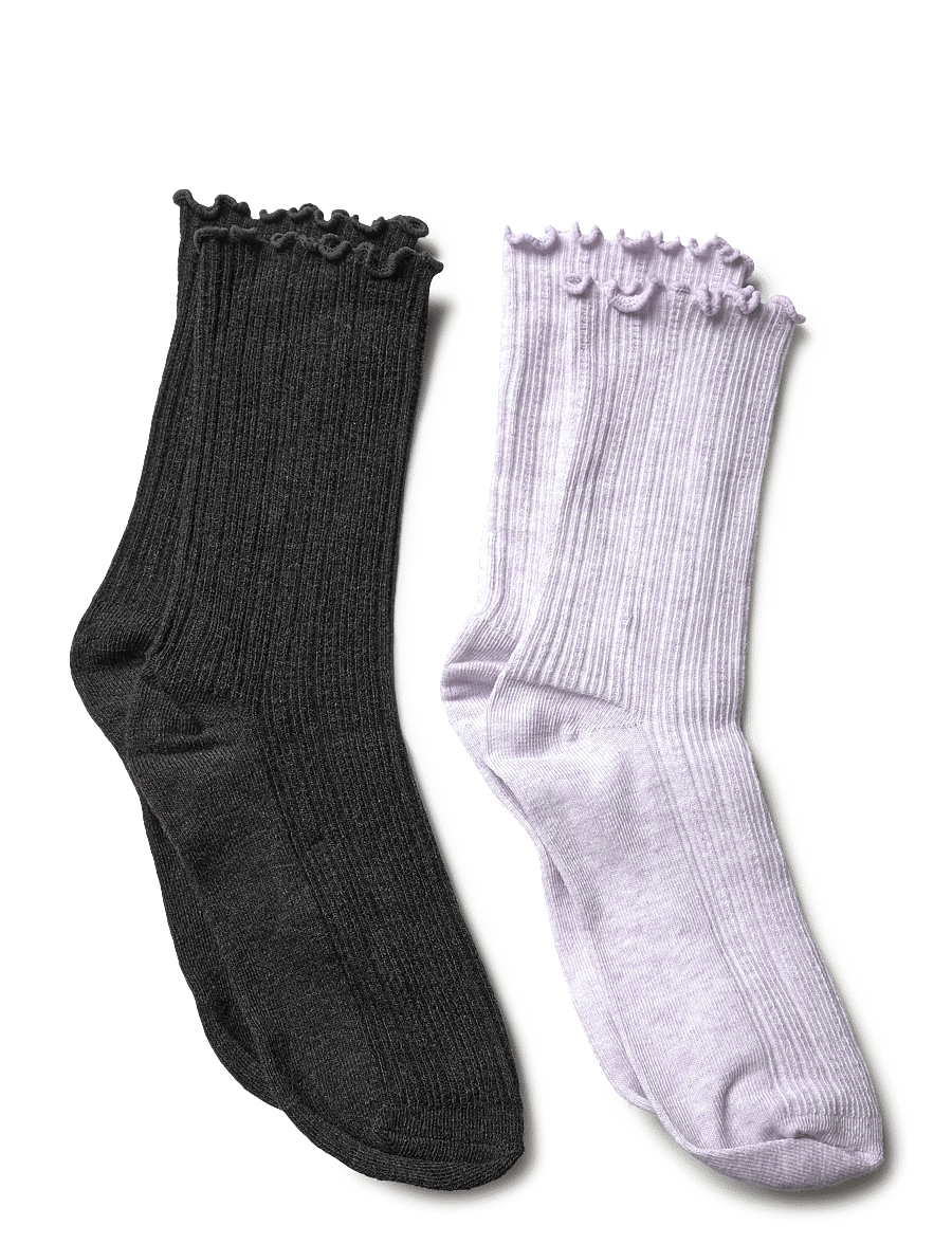 Mango - 2 pack ribbed socks - strømper - lt-pastel purple - 1