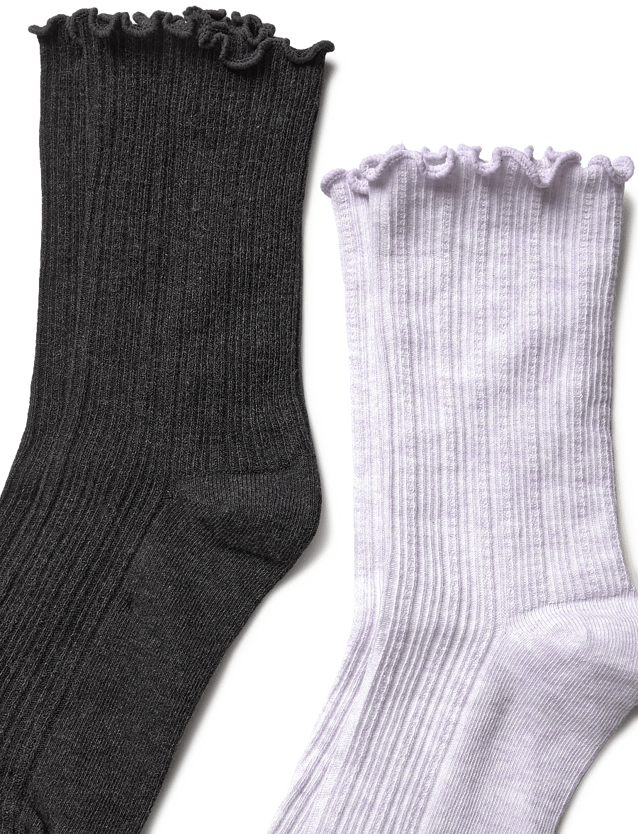 Mango - 2 pack ribbed socks - strømper - lt-pastel purple - 2