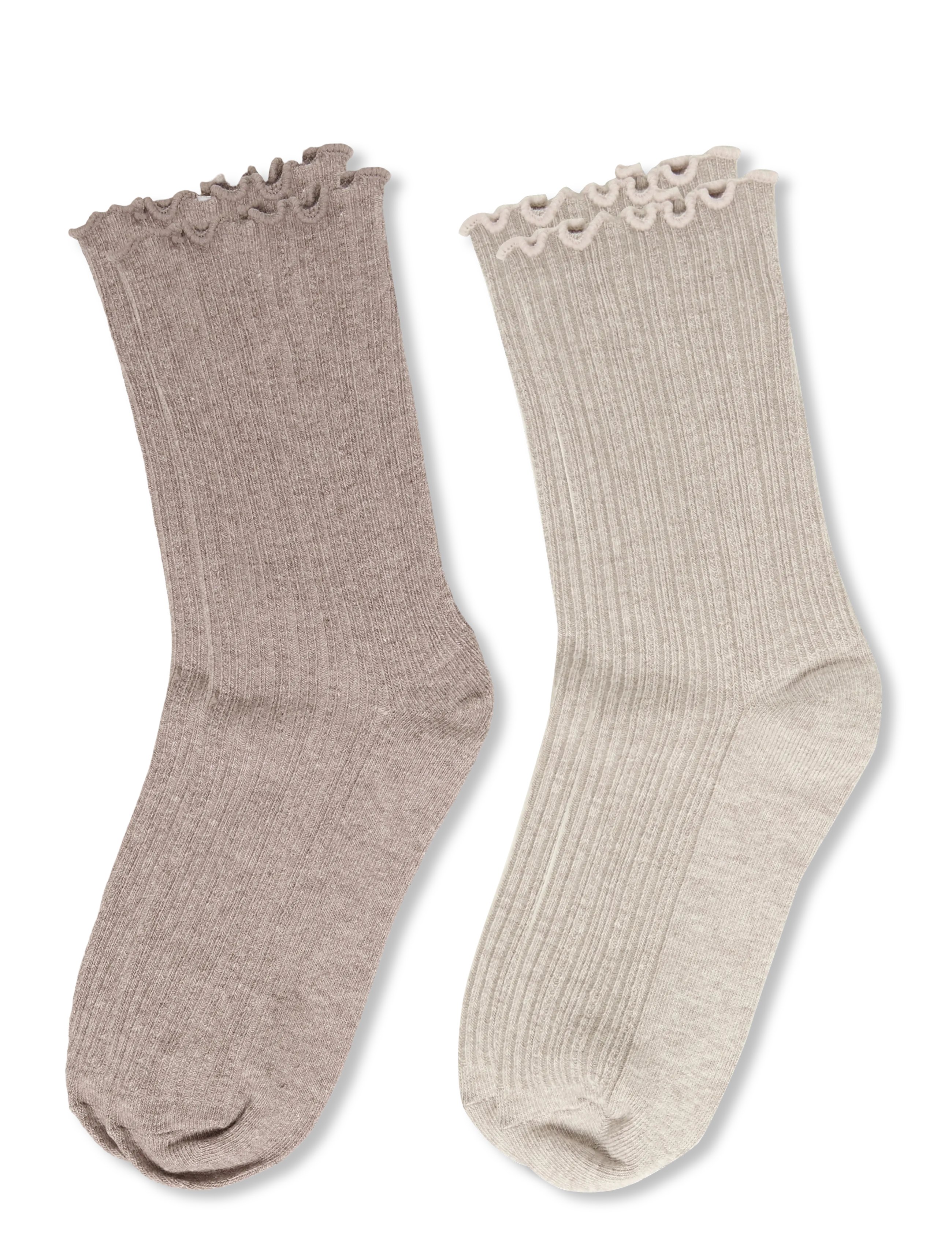 Mango 2 pack ribbed socks - Tøj - MEDIUM BROWN / brown