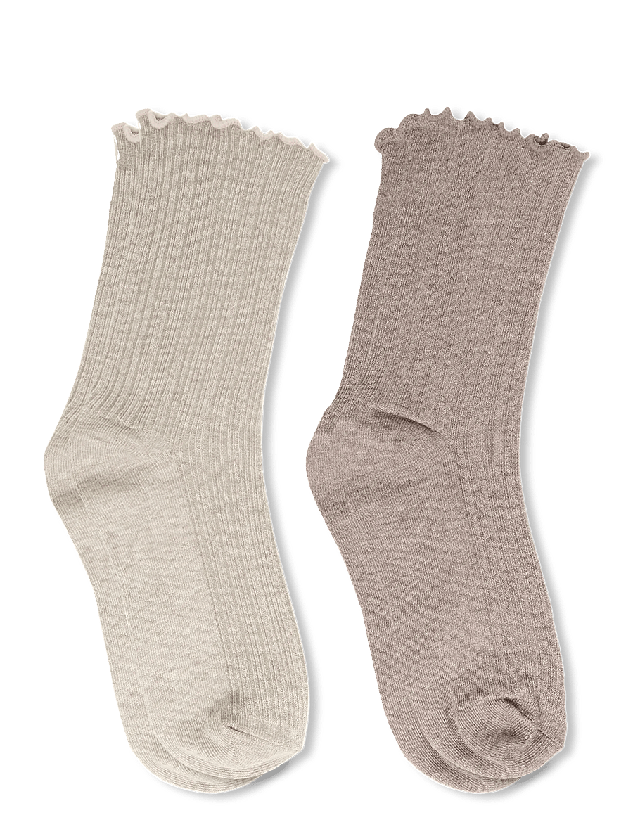 Mango - 2 pack ribbed socks - strømper - medium brown - 1
