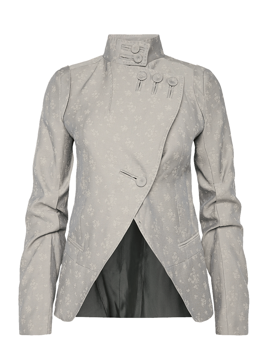 Mango - Jacquard jacket with lapel - enkeltradede blazere - medium blue - 1