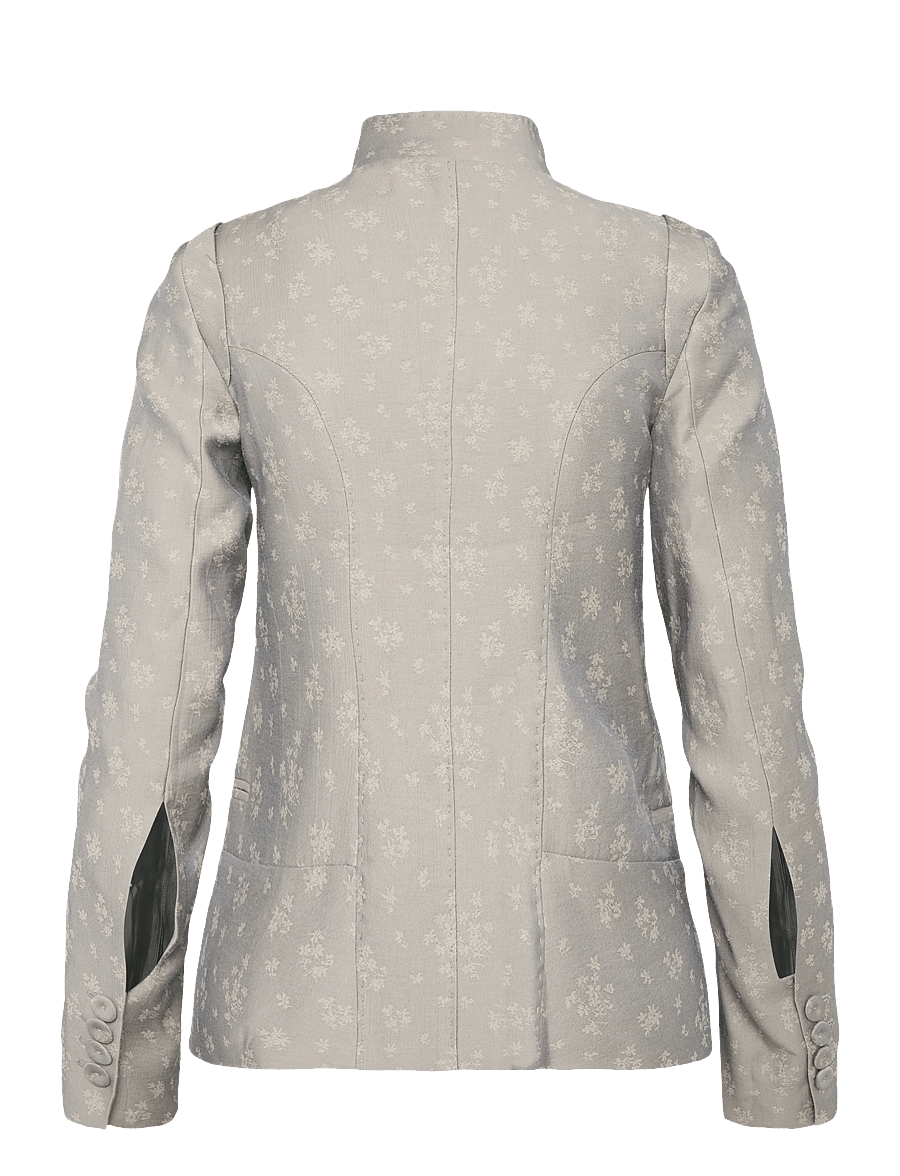Mango - Jacquard jacket with lapel - enkeltradede blazere - medium blue - 2