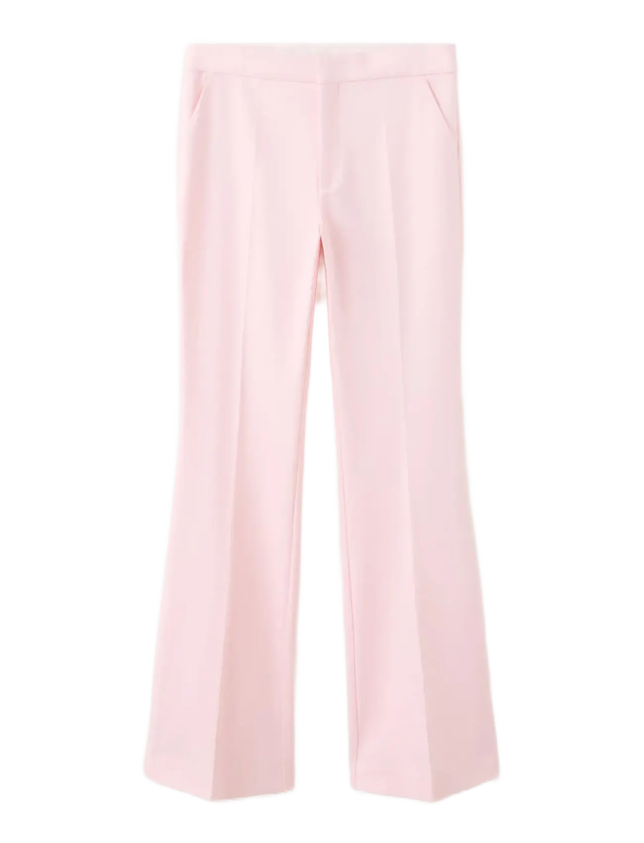 Mango - Mid-rise flare trousers - flare bukser - lt-pastel pink - 1
