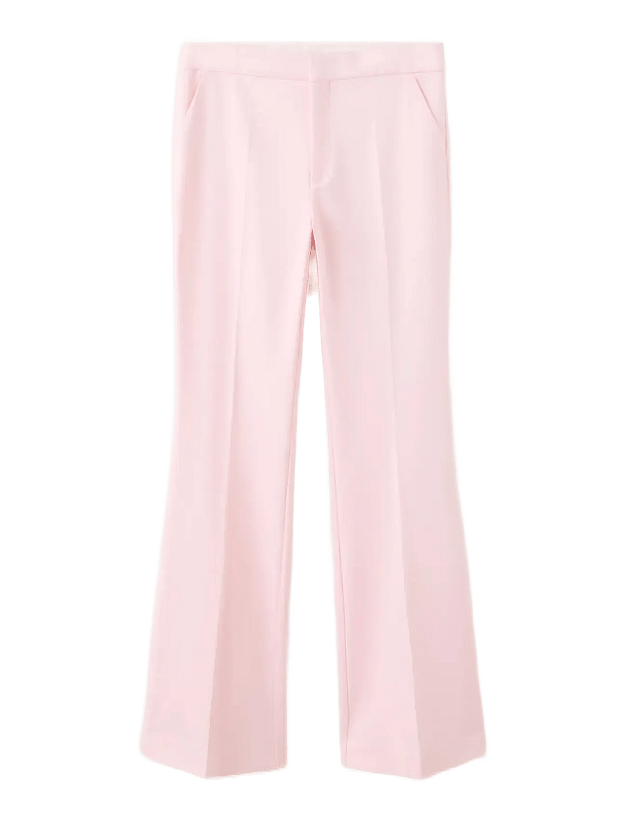 Mango - Mid-rise flare trousers - flare bukser - lt-pastel pink - 1