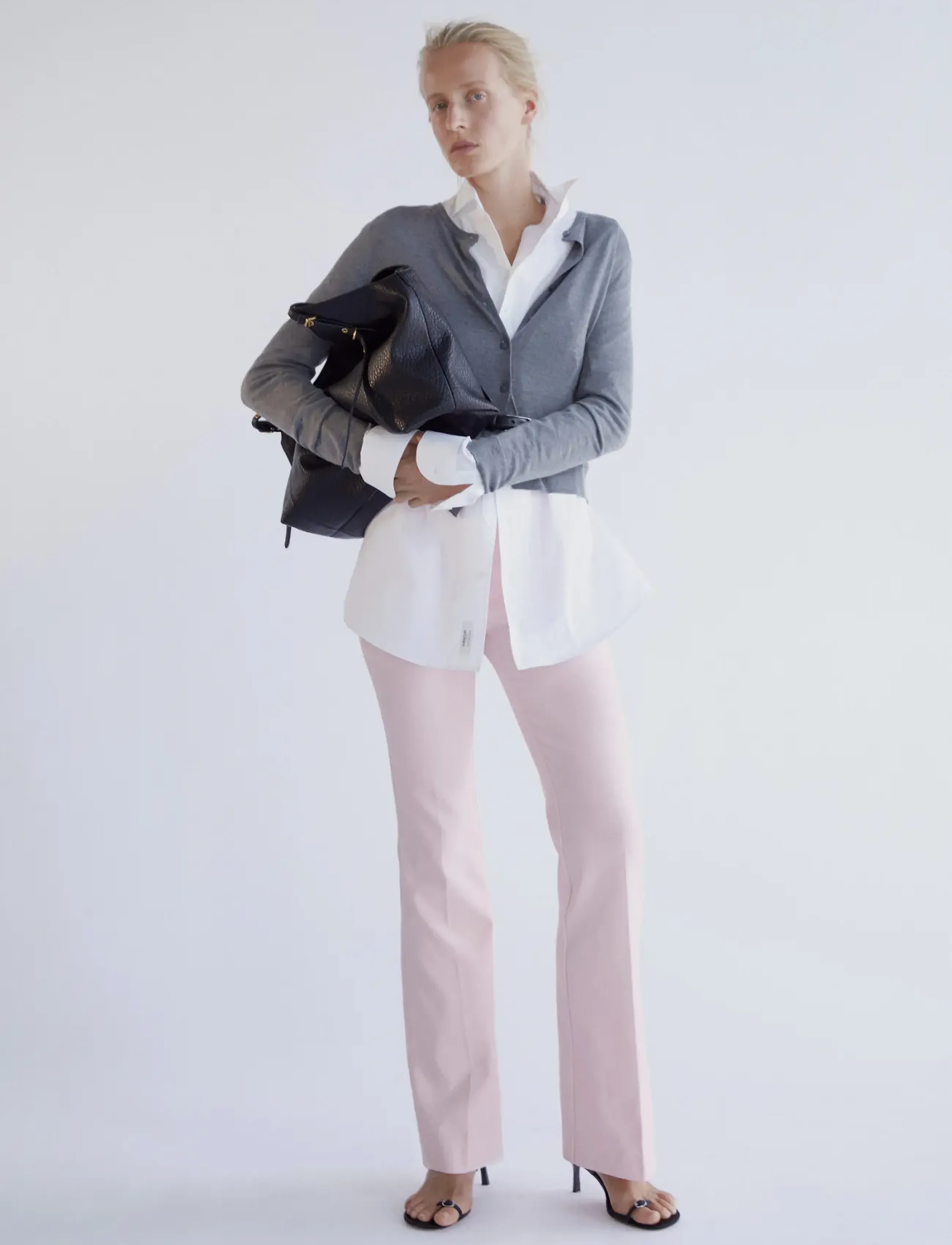 Mango Mid-rise flare trousers - Tøj - LT-PASTEL PINK / pink/rose
