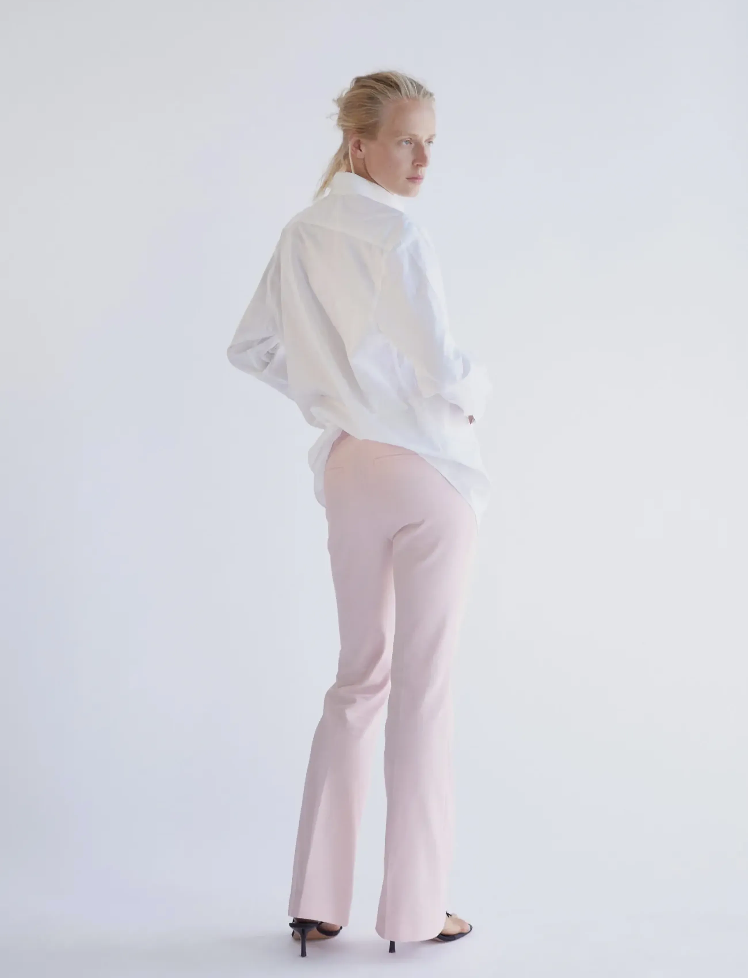 Mango - Mid-rise flare trousers - flare bukser - lt-pastel pink - 2