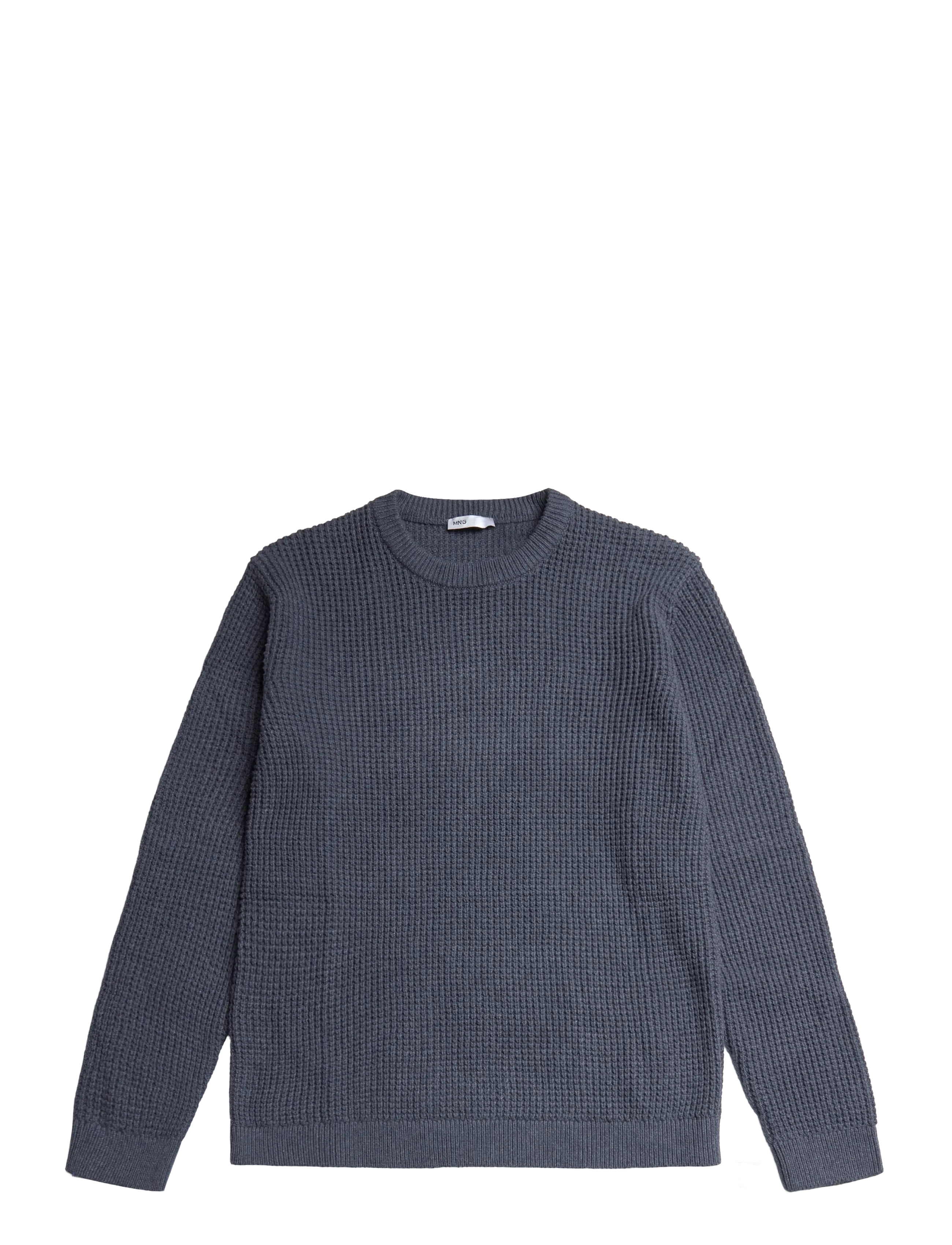 Mango Structured knitted sweater - Strik - DARK BLUE / navy