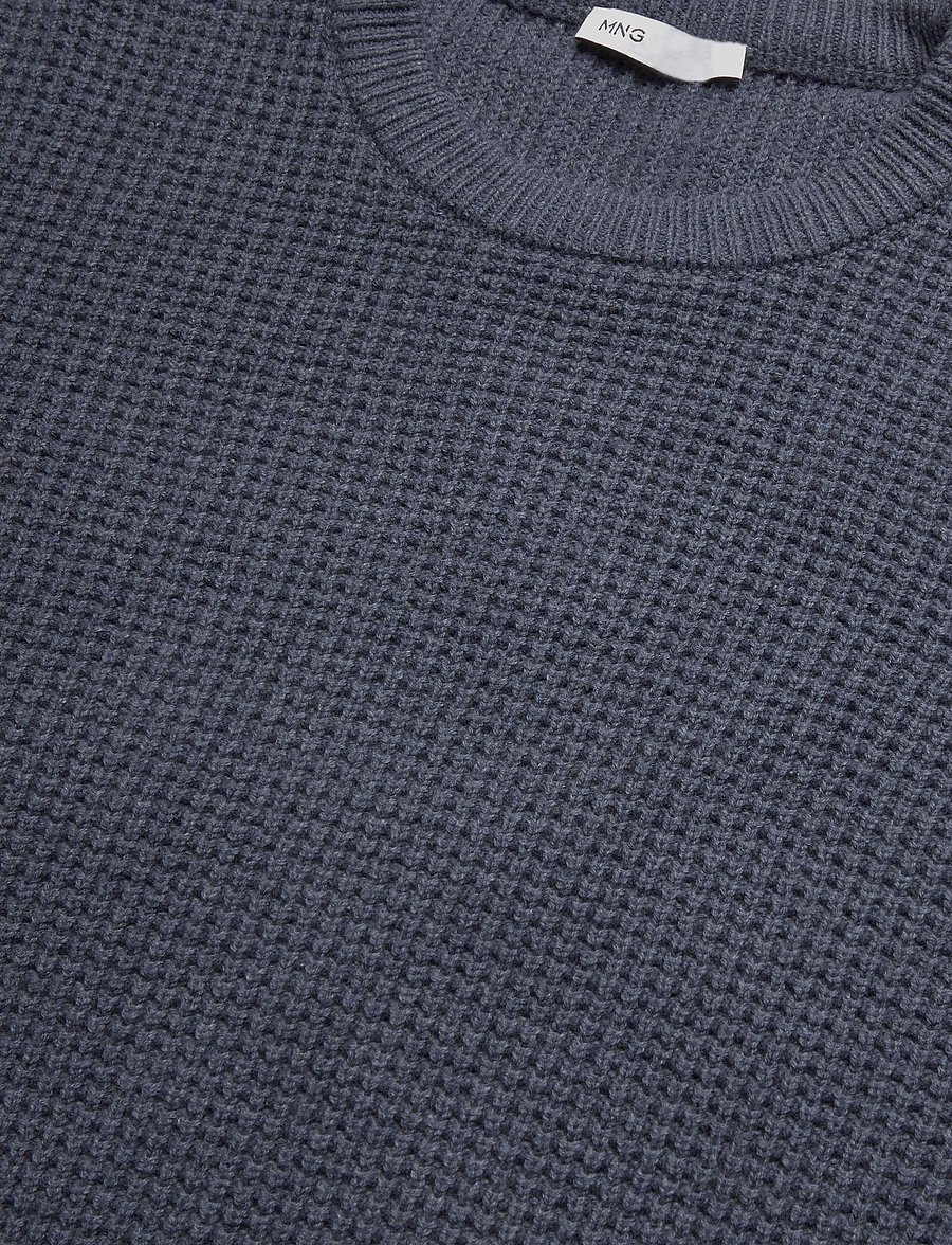 Mango - Structured knitted sweater - trøjer - dark blue - 2