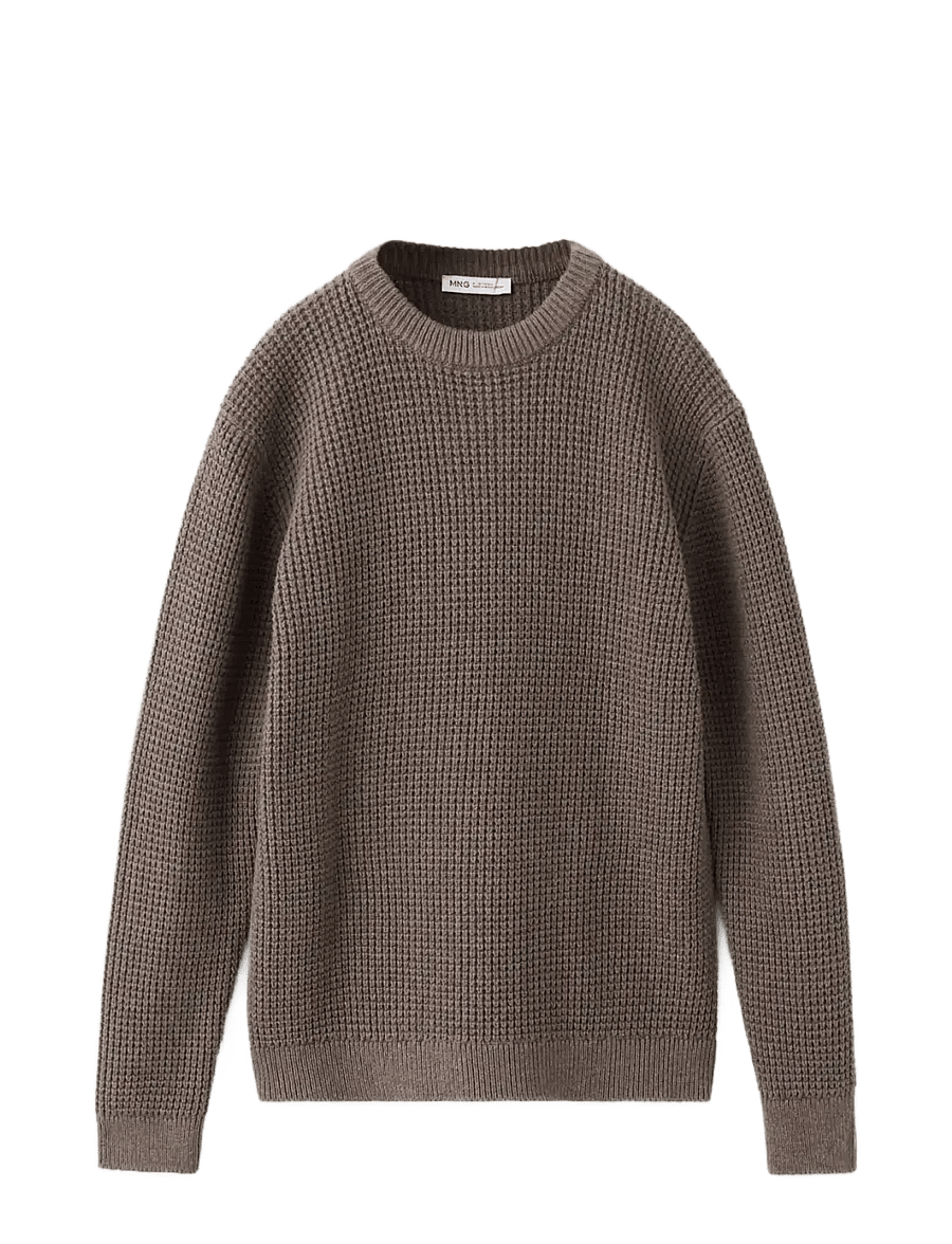 Mango - Structured knitted sweater - trøjer - medium brown - 1