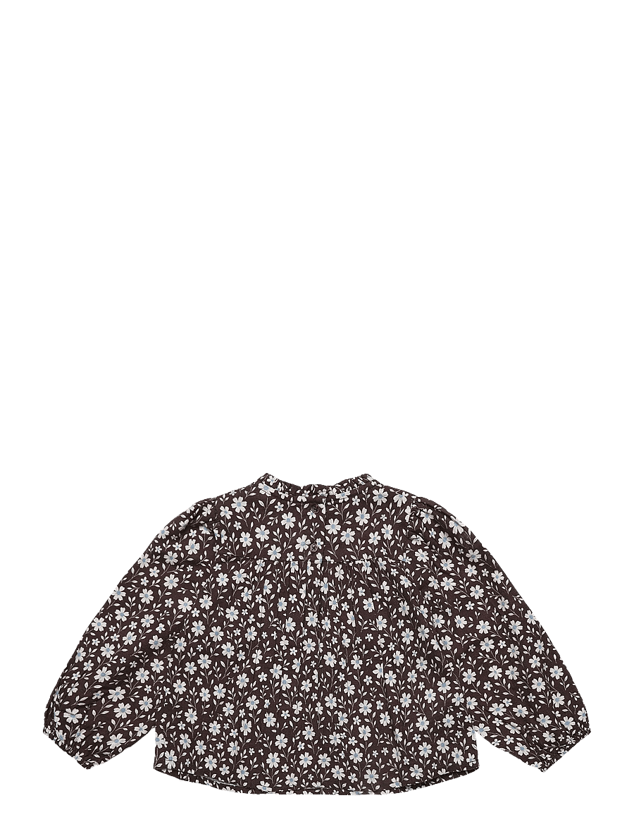 Mango - Floral print blouse - blusar & tunikor - brown - 1