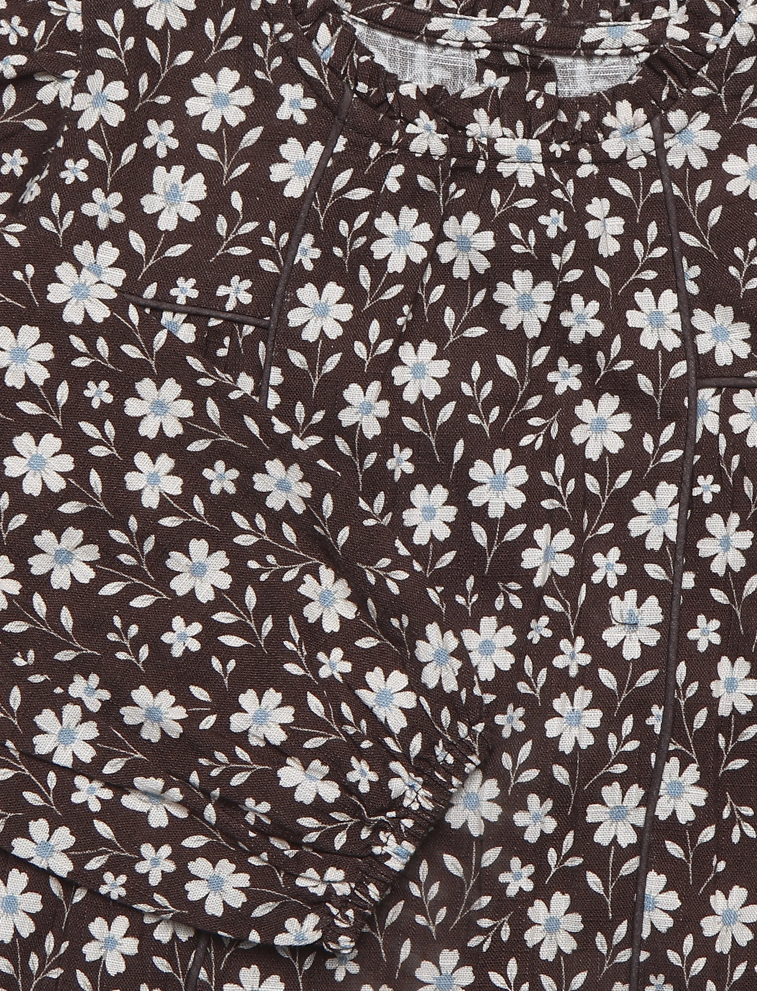 Mango - Floral print blouse - blusar & tunikor - brown - 2