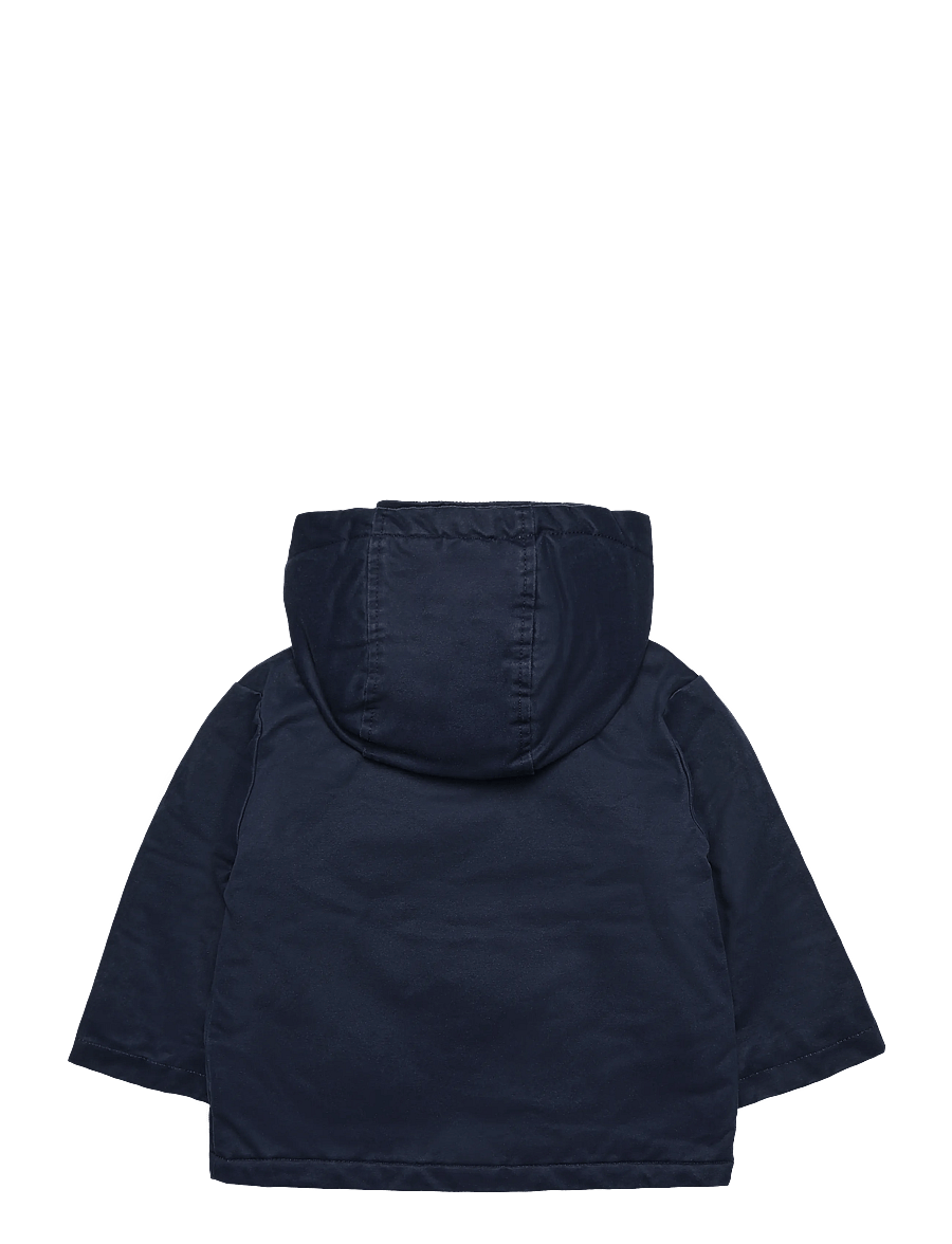 Mango - Waxed jacket with hood - regnjackor - navy - 1